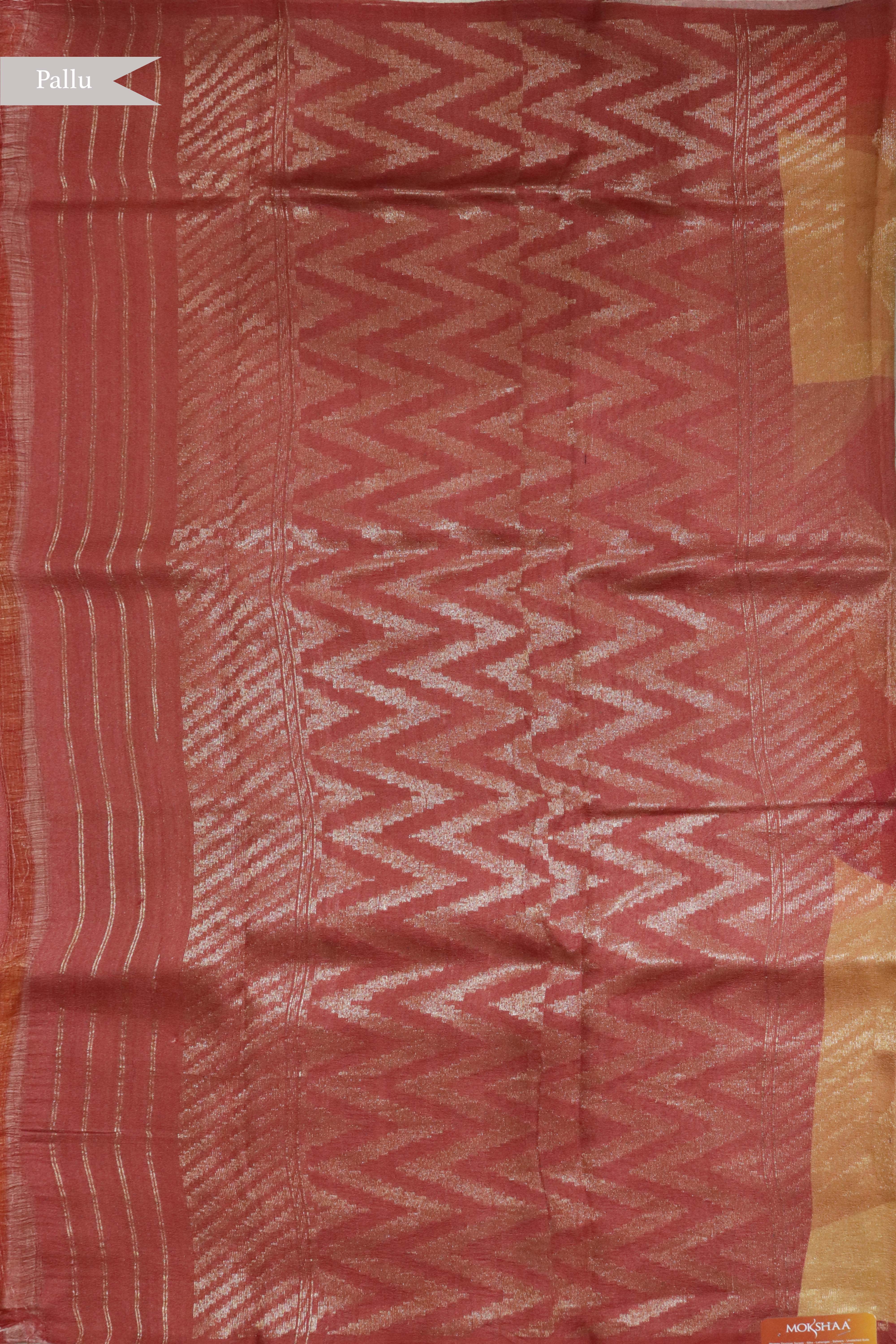 Rust Tussar Georgette Saree