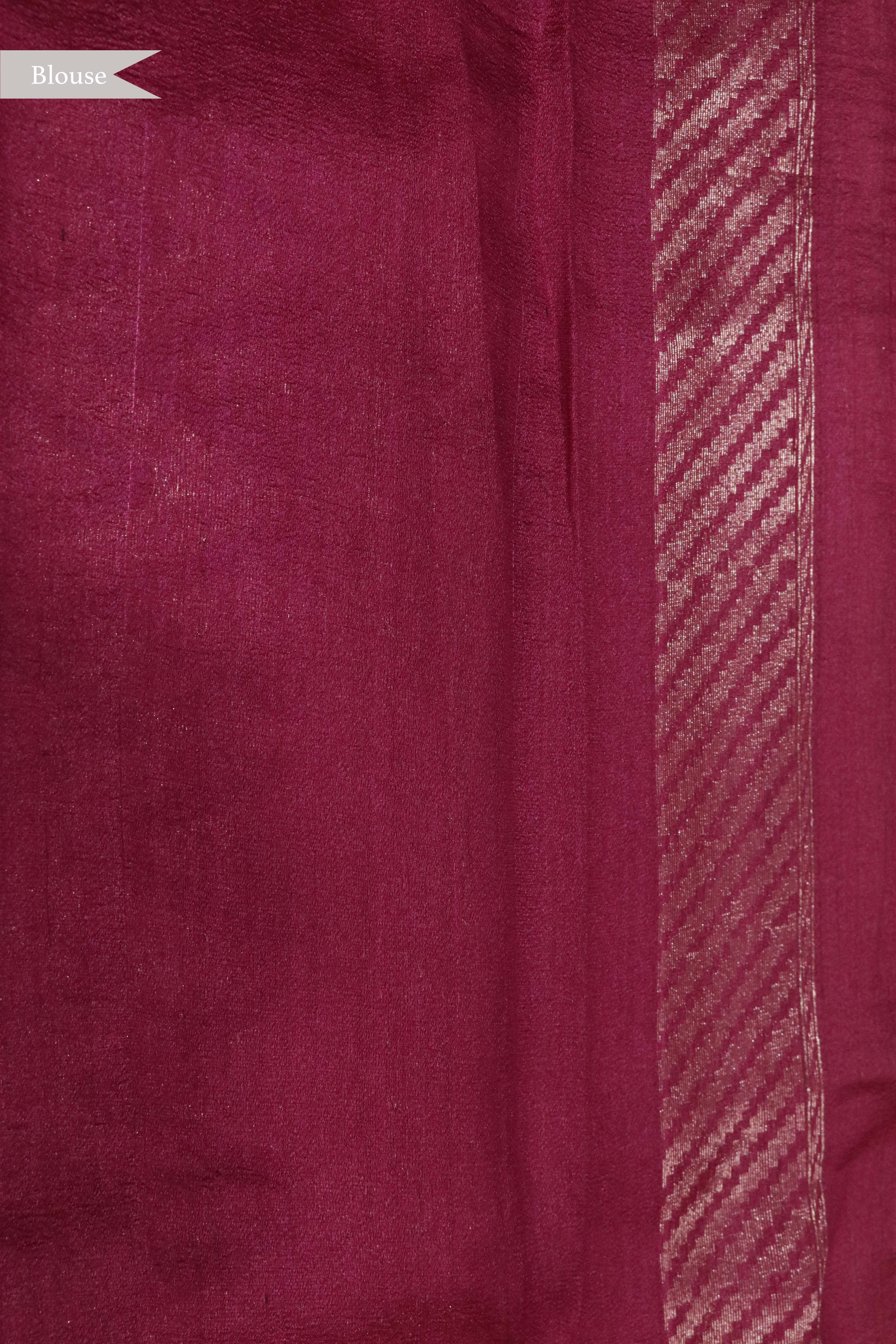 Onion Pink Tussar Georgette Saree
