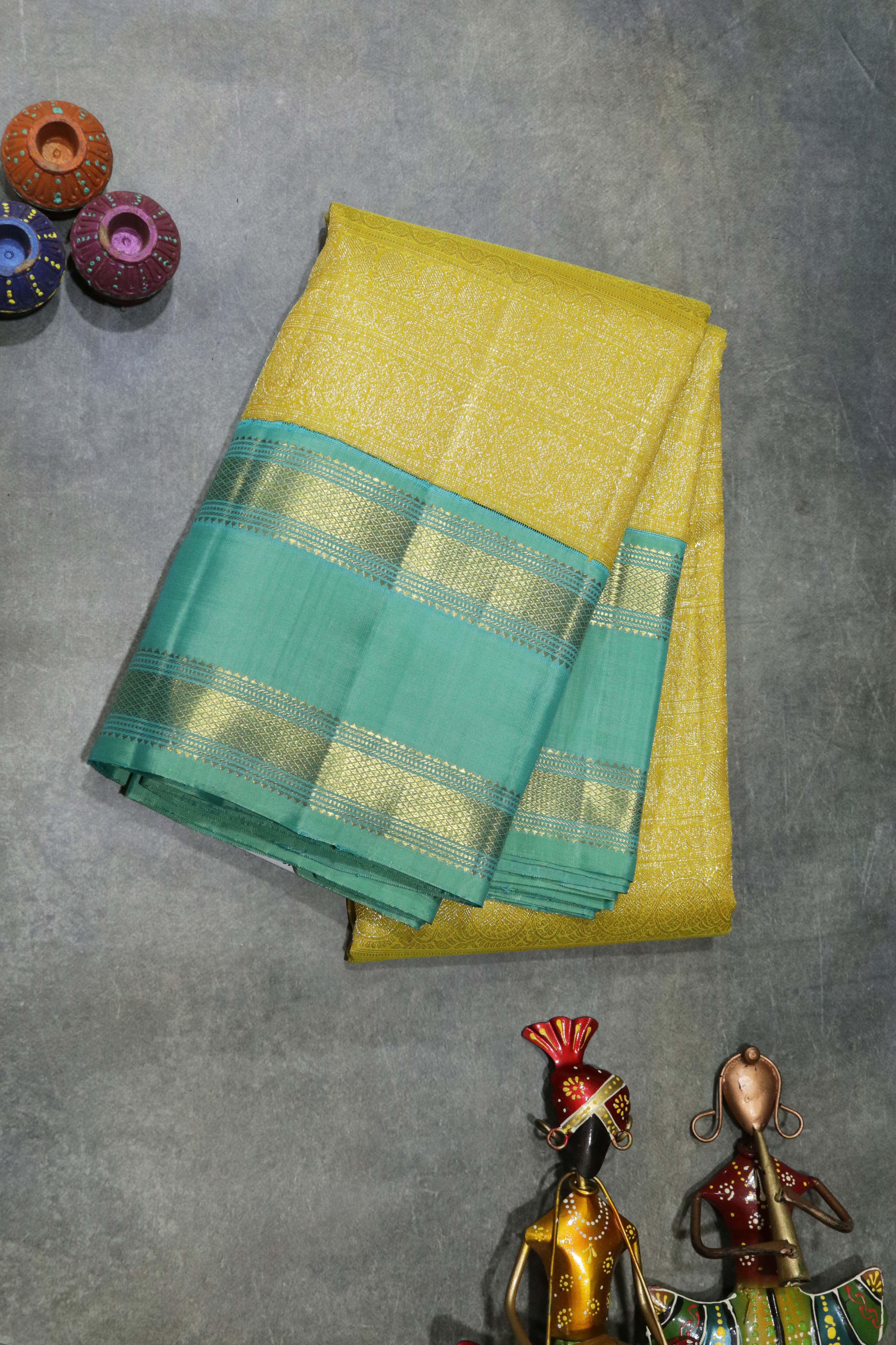 Golden Yellow Kanchivaram Silk Saree