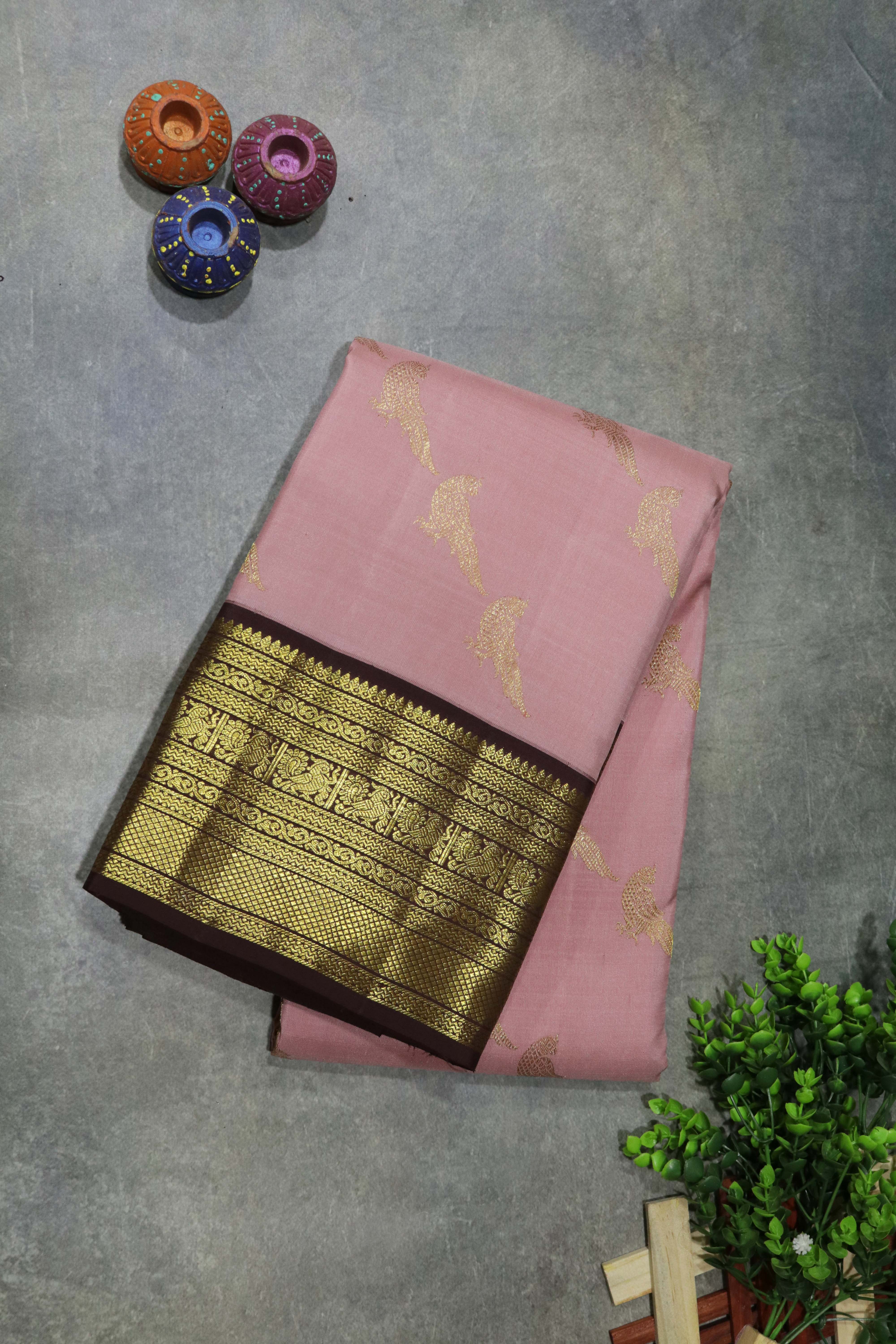 Pastel Pink Kanchivaram Silk Saree