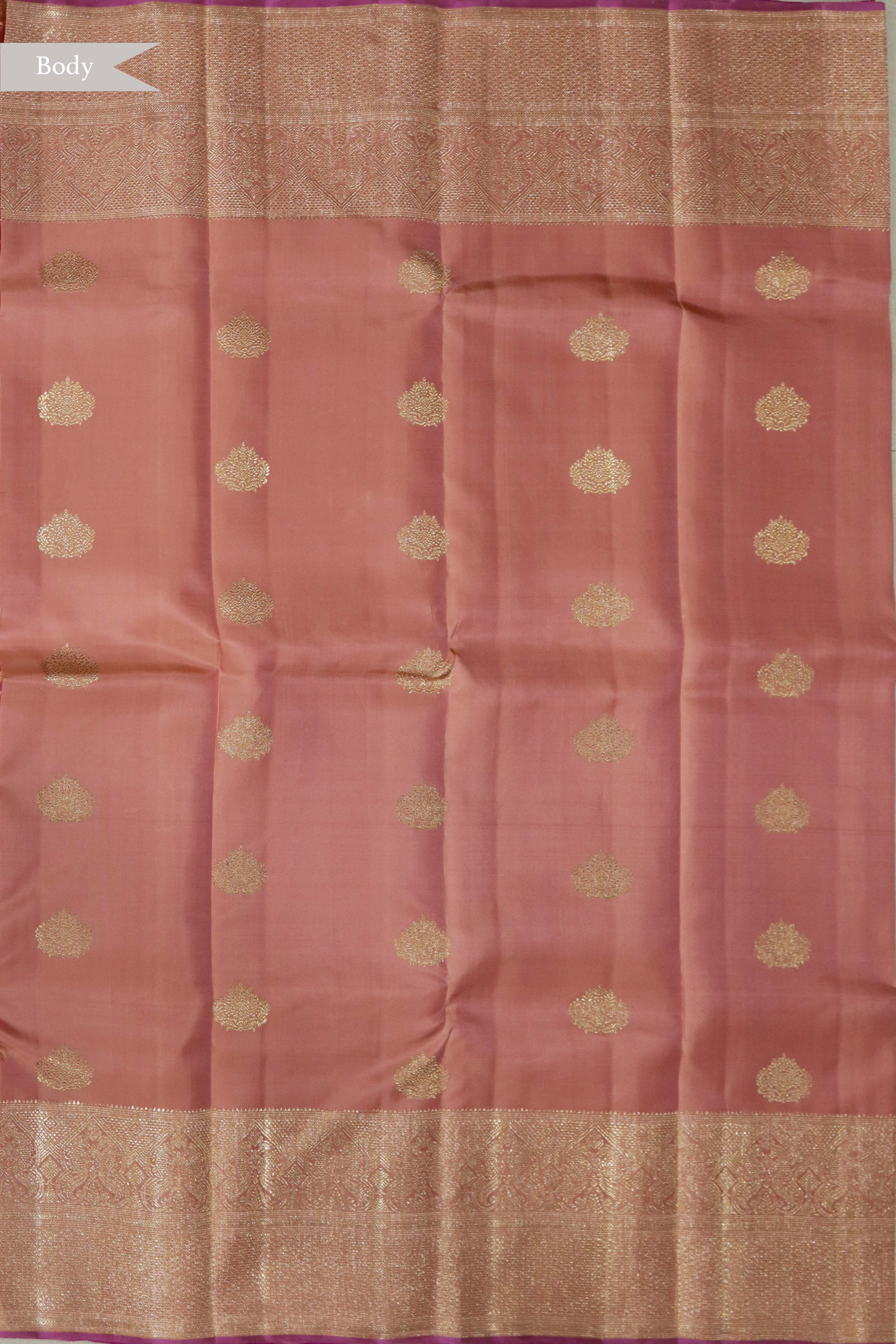 Peach Kanchivaram Silk Saree
