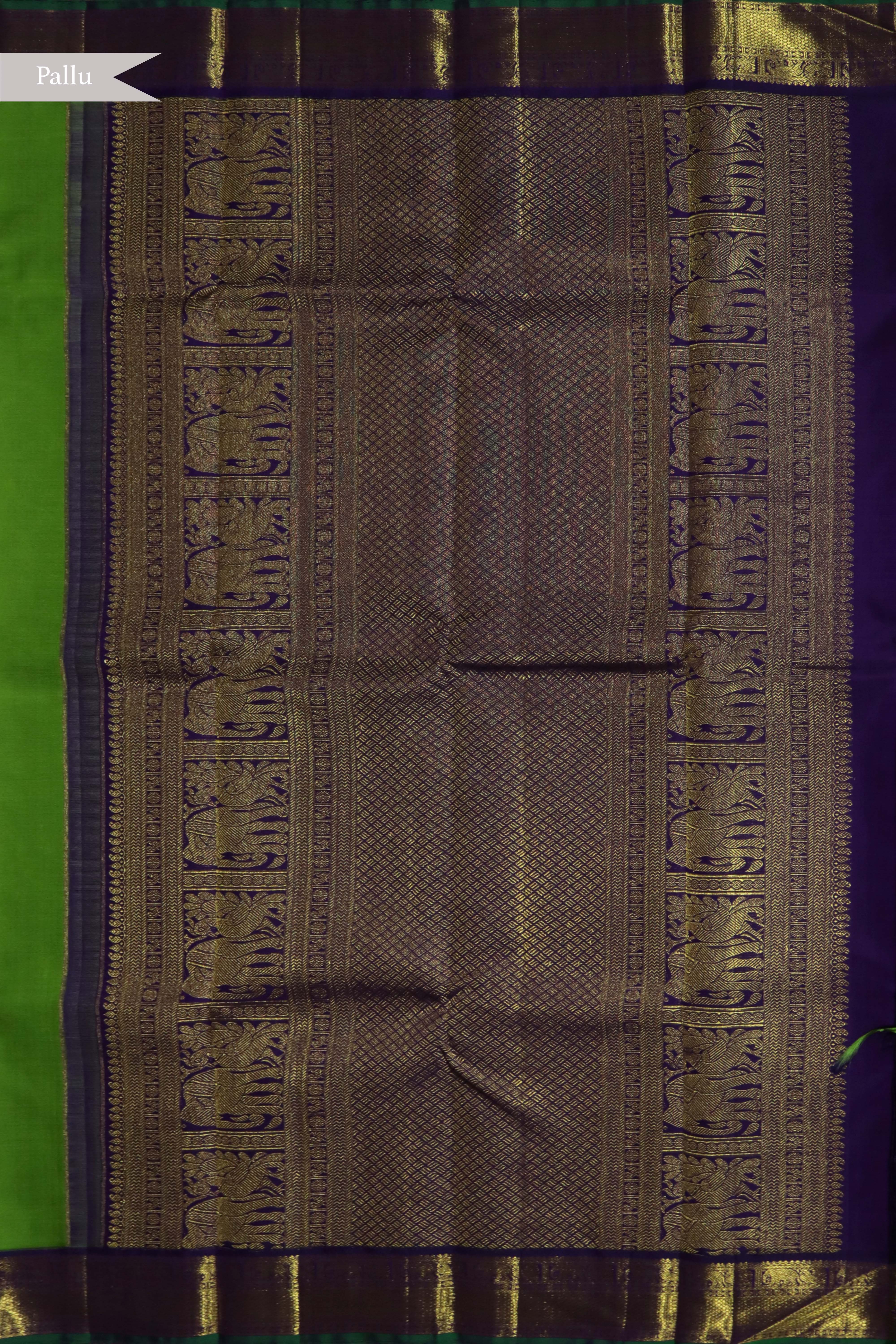Parrot Green Kanchivaram Saree
