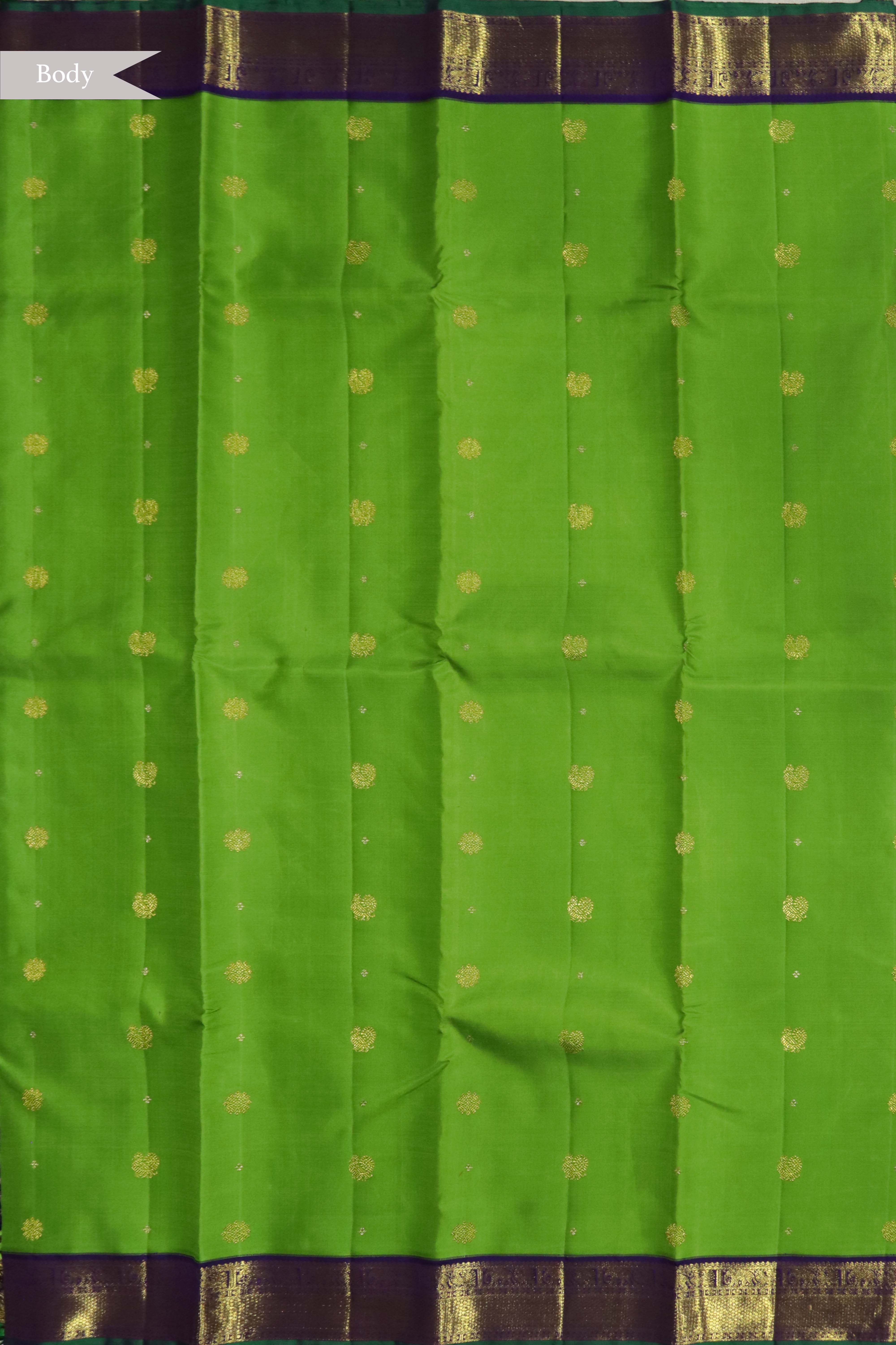 Parrot Green Kanchivaram Saree