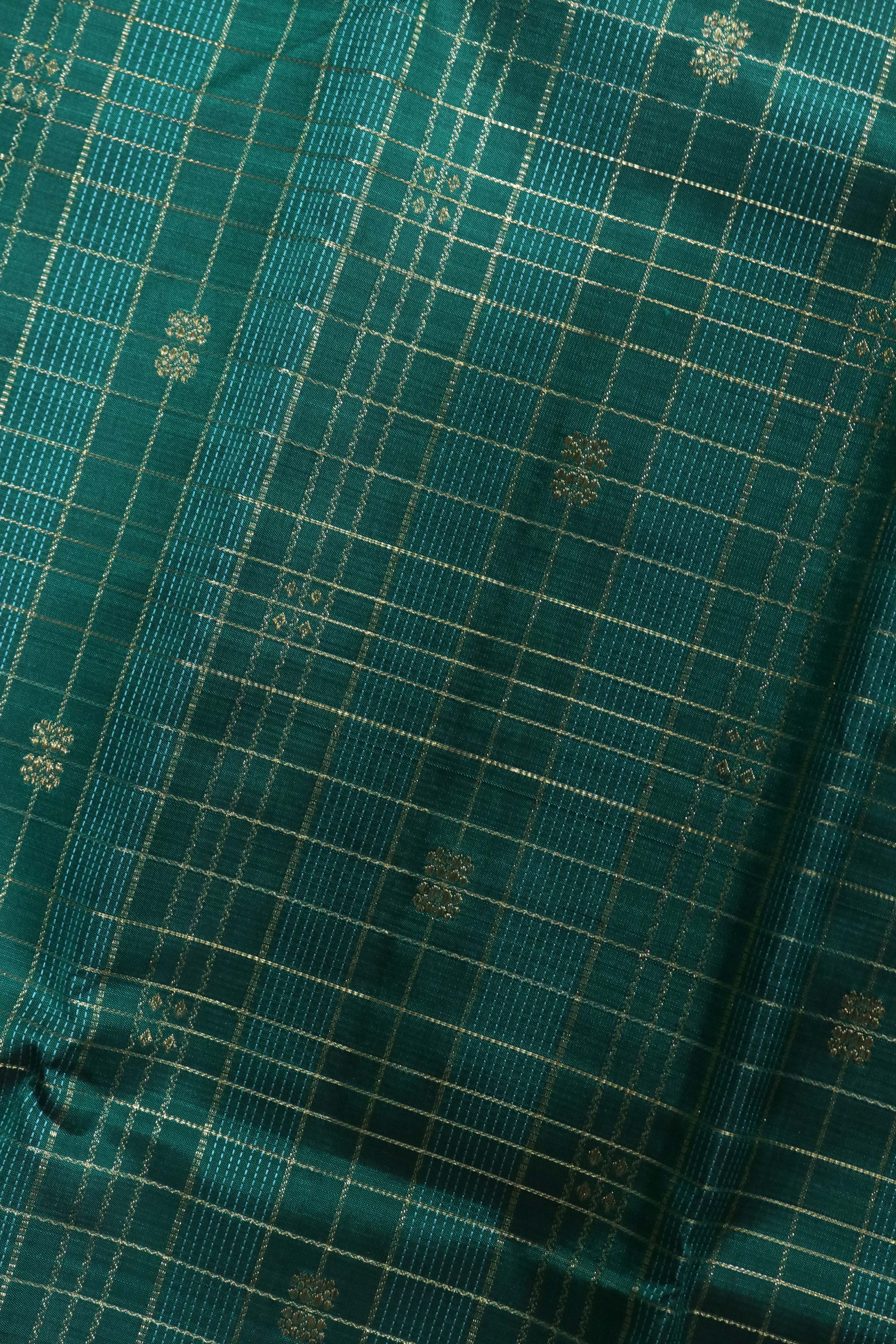 Teal Green Kanchivaram Silk Saree
