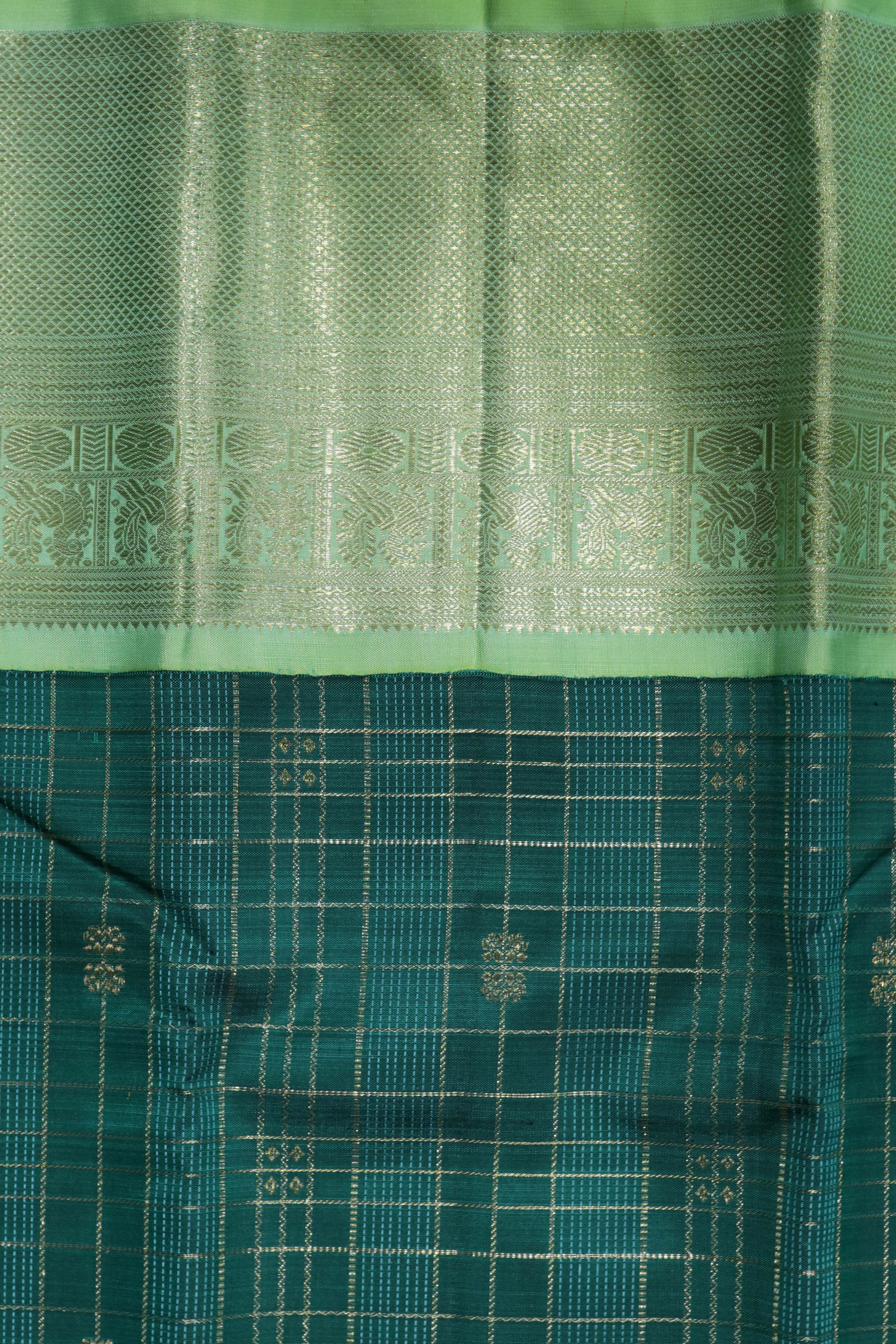 Teal Green Kanchivaram Silk Saree
