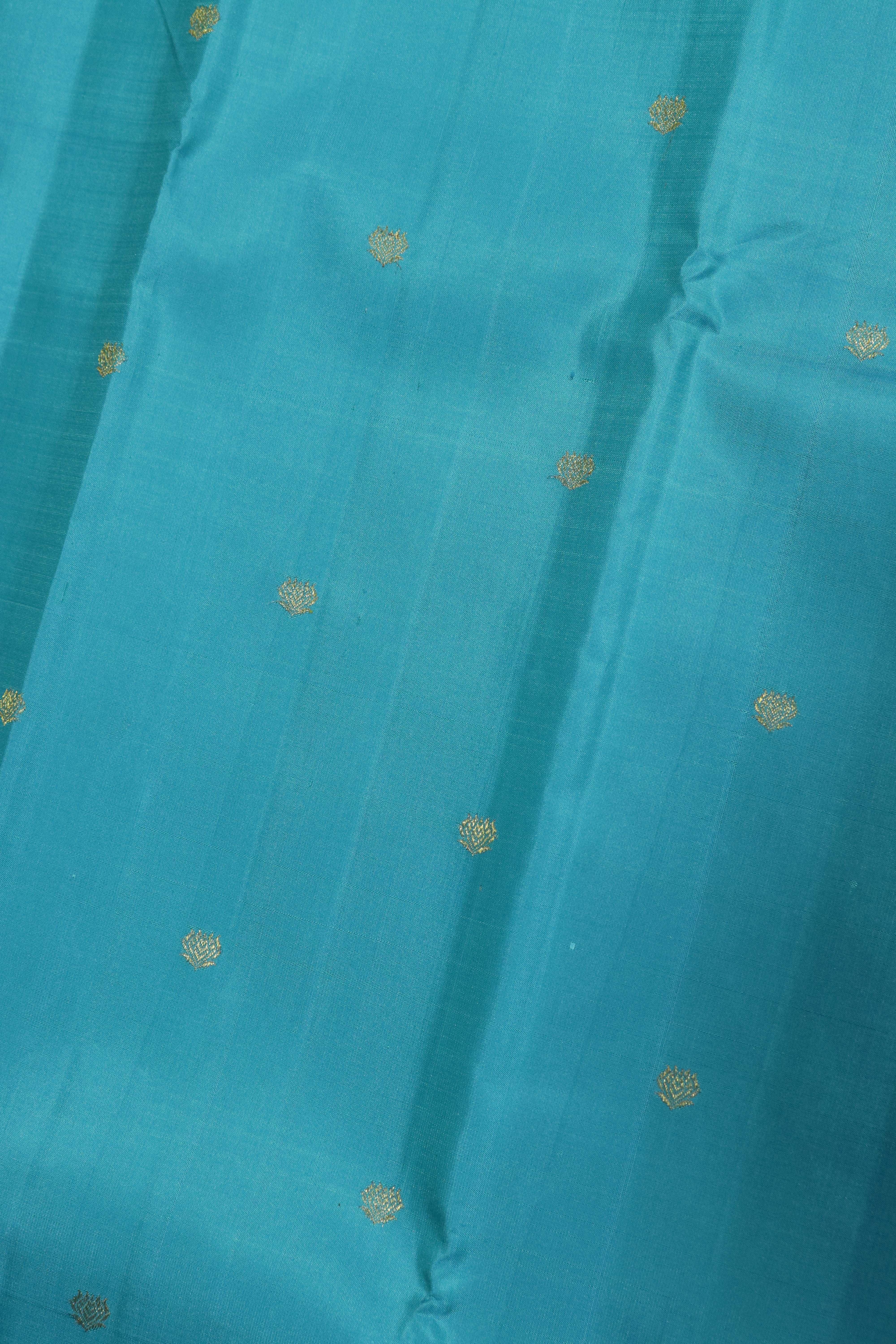 Turquoise Blue Kanchivaram Silk Saree