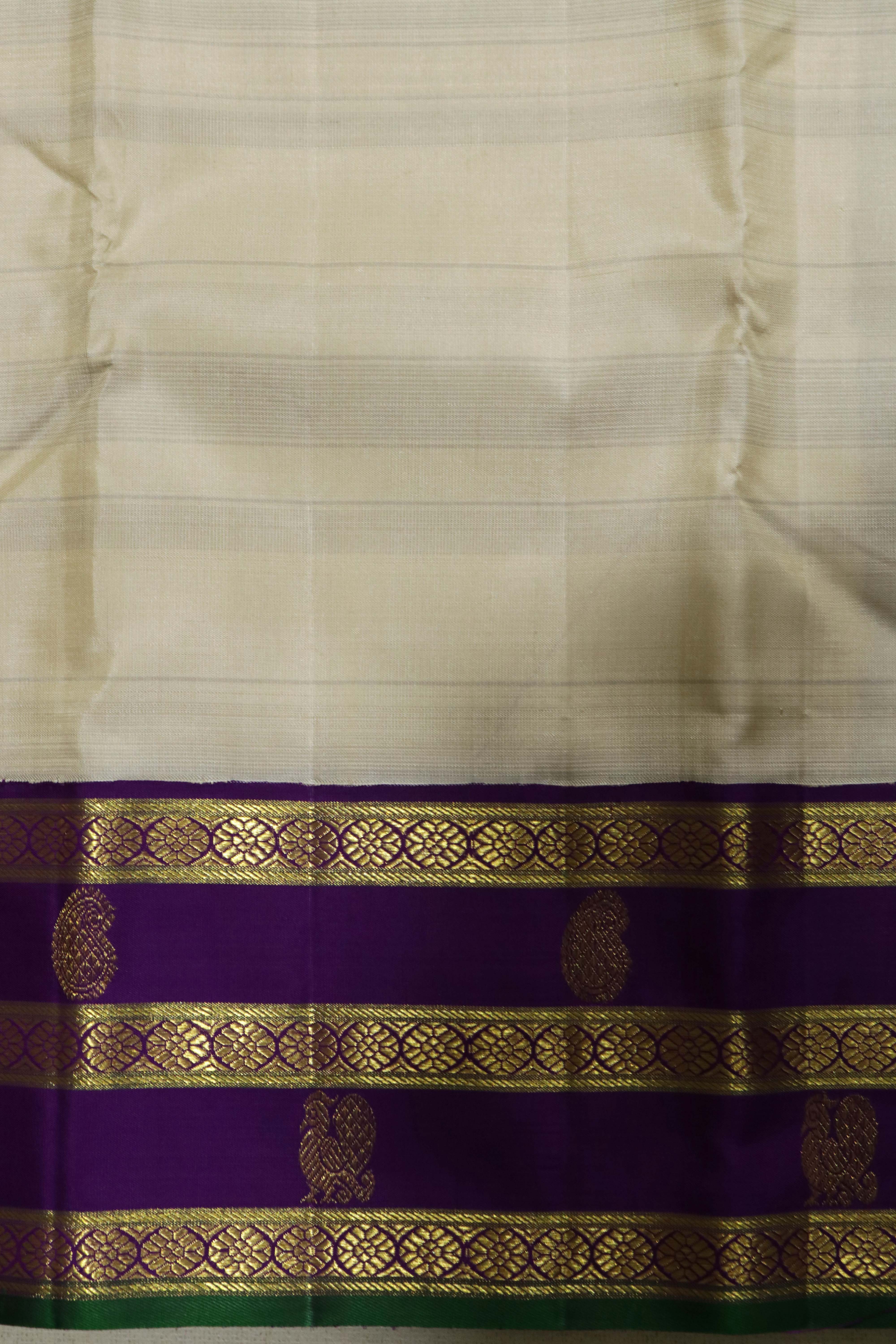Off White Kanchivaram Silk Saree