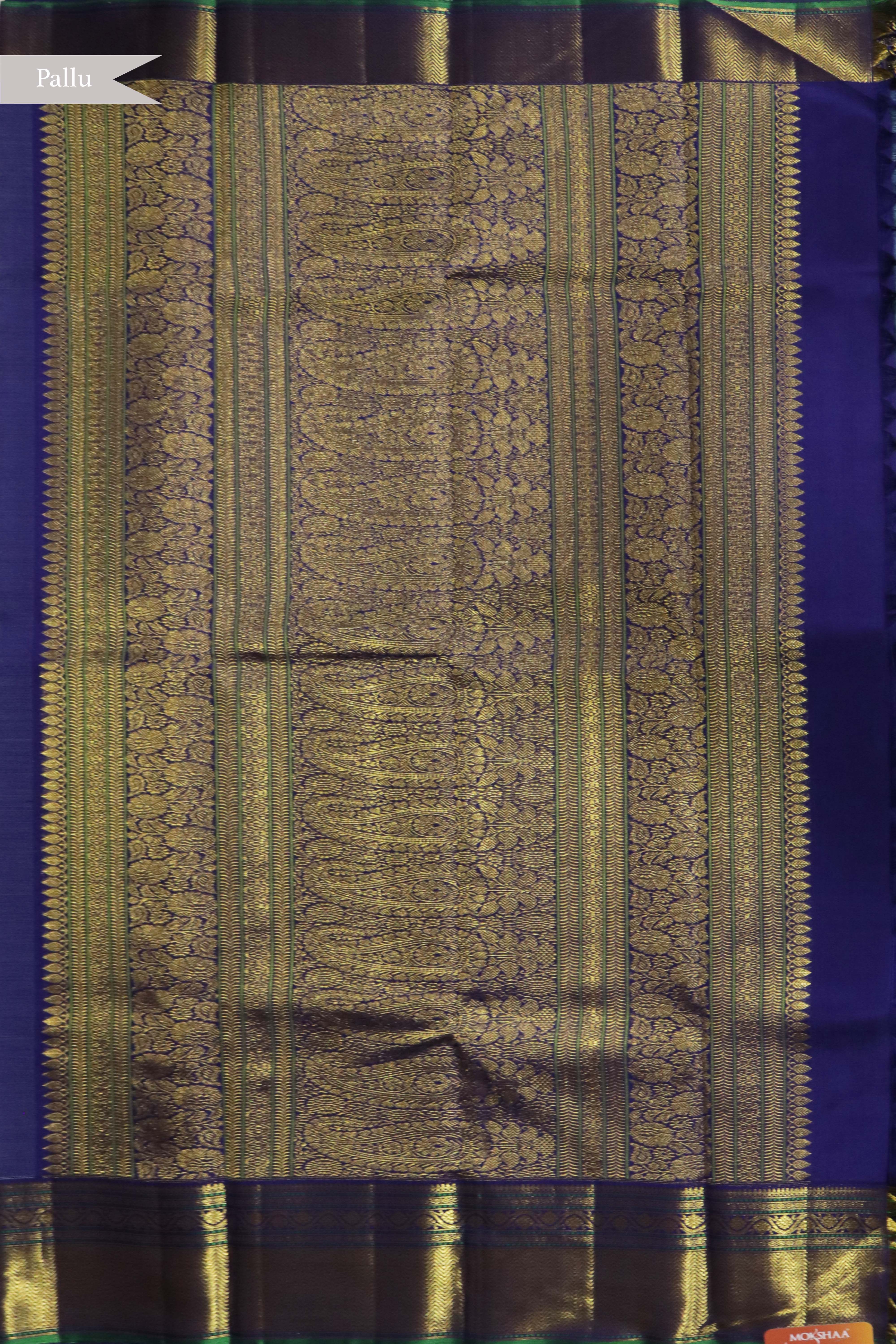 Pastel Blue Kanchivaram Kora Saree