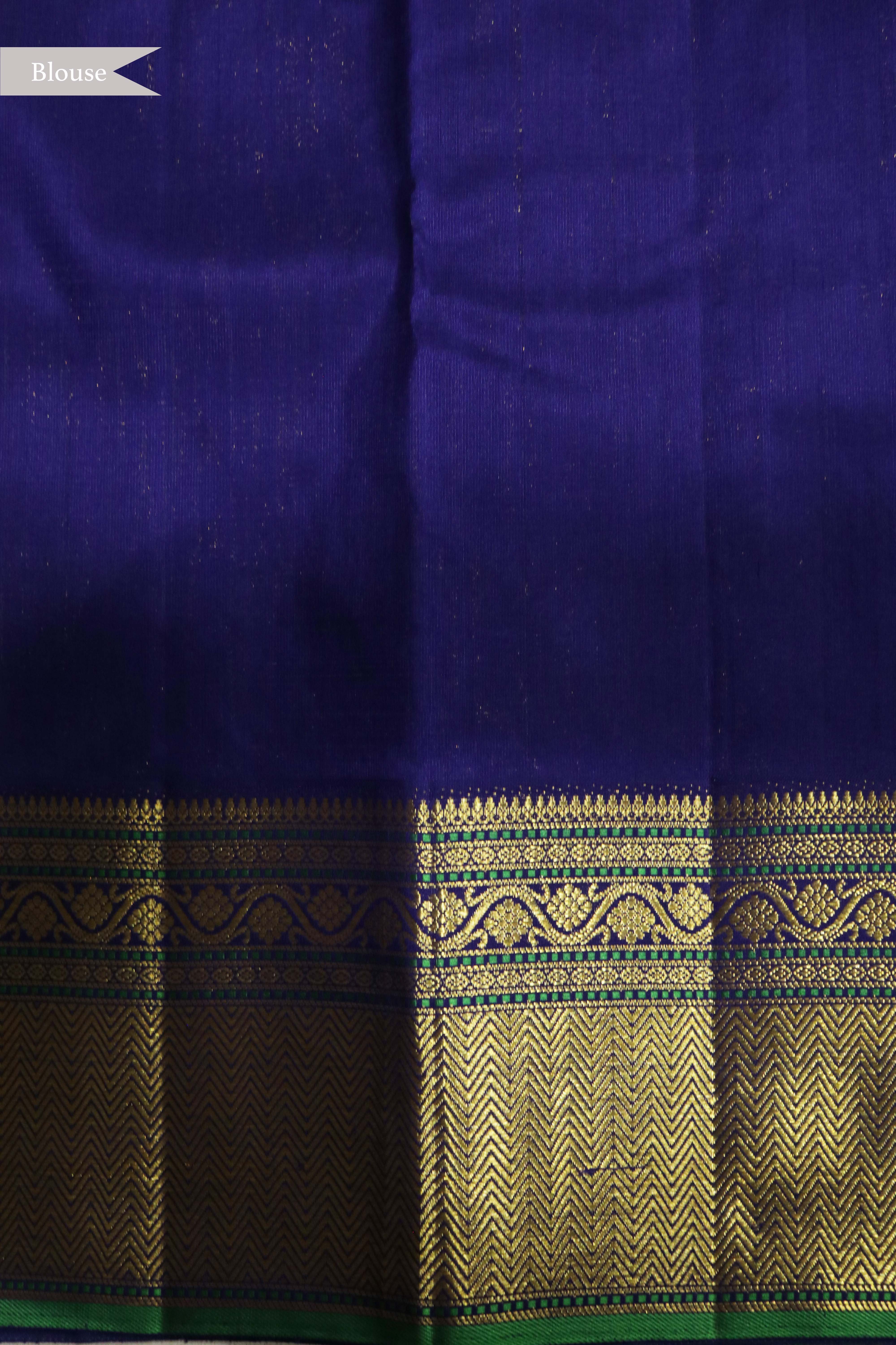 Pastel Blue Kanchivaram Kora Saree