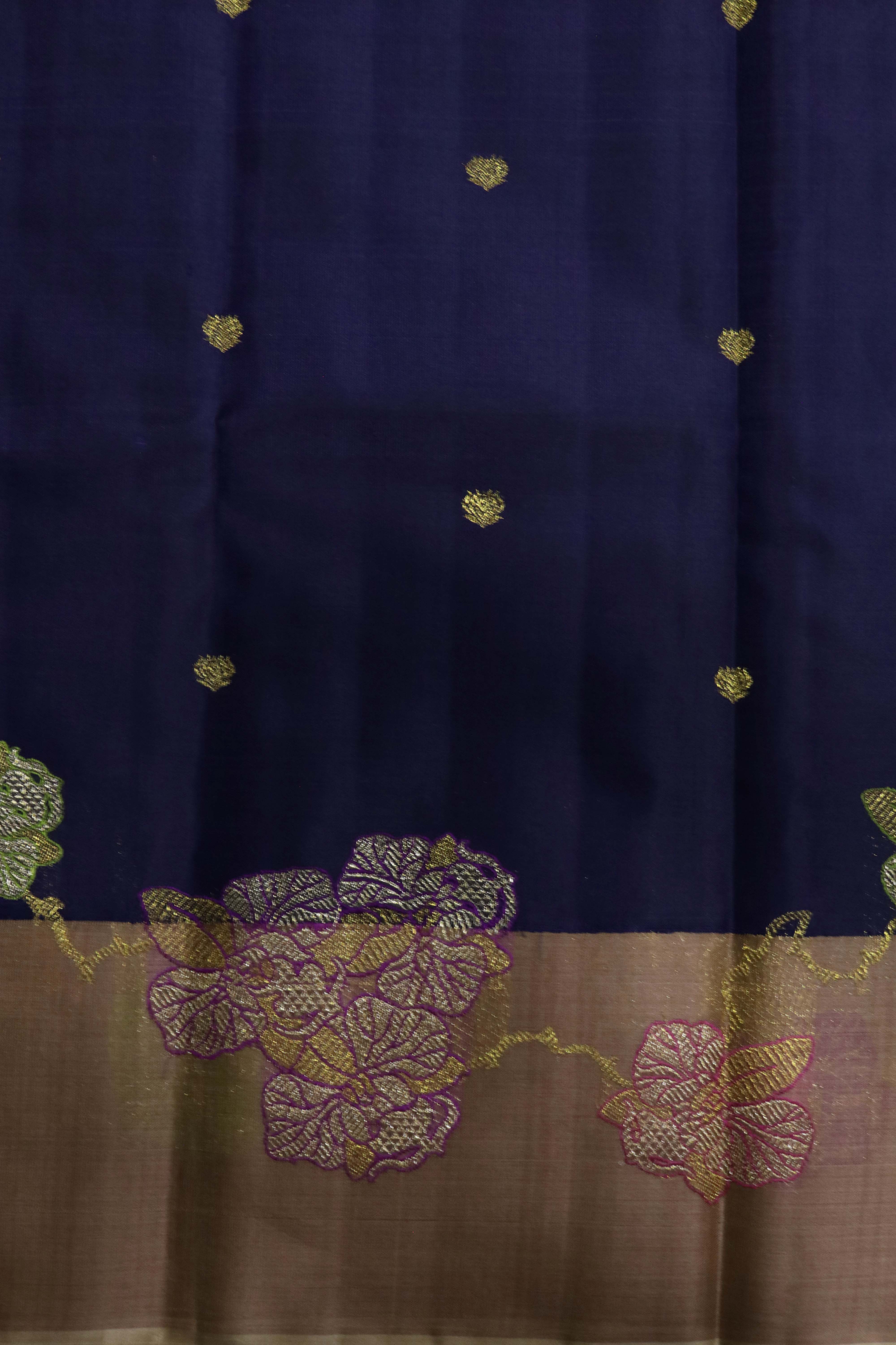 Navy Blue Kanchivaram Silk Saree