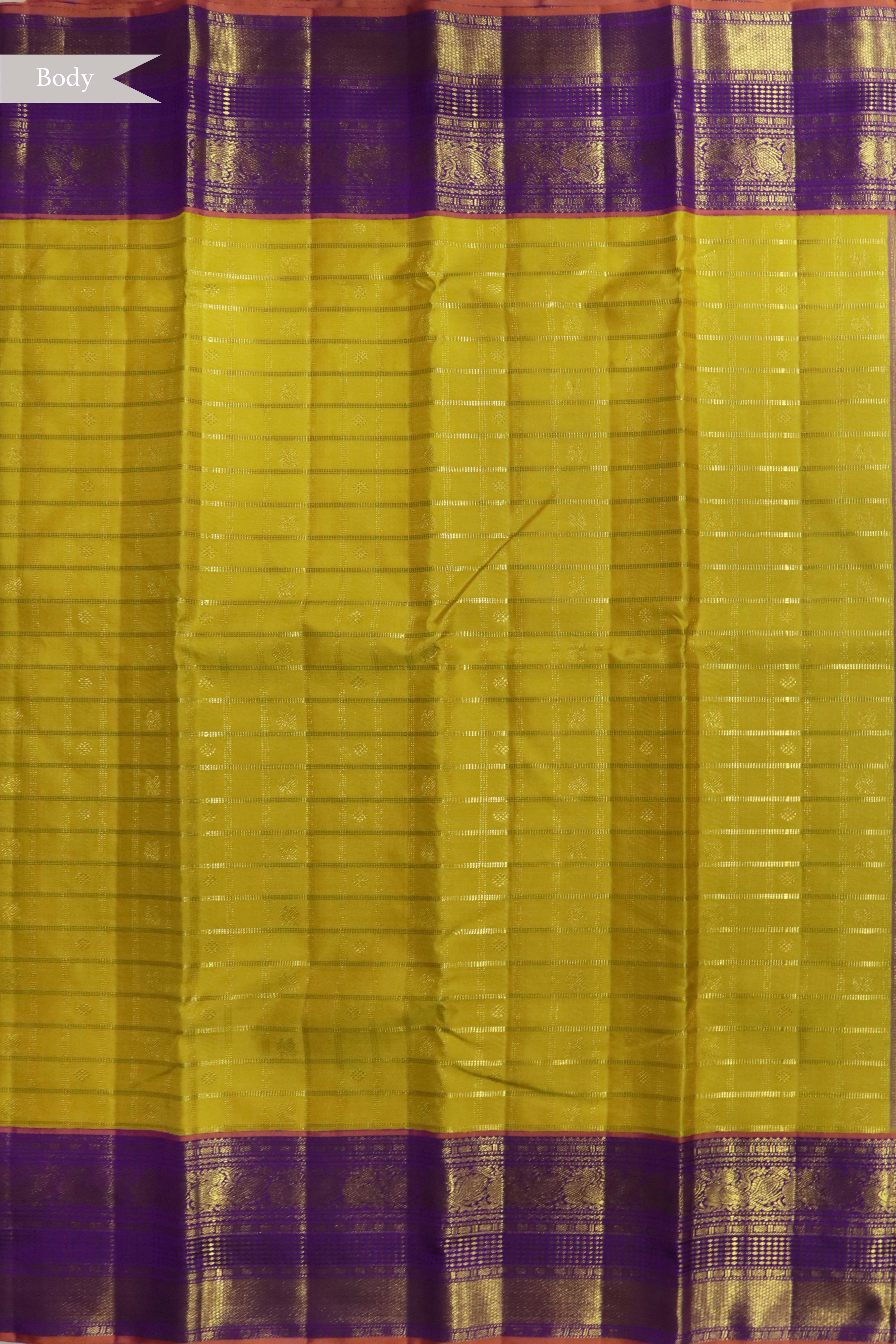Mustard Yellow Kanchivaram Silk Saree