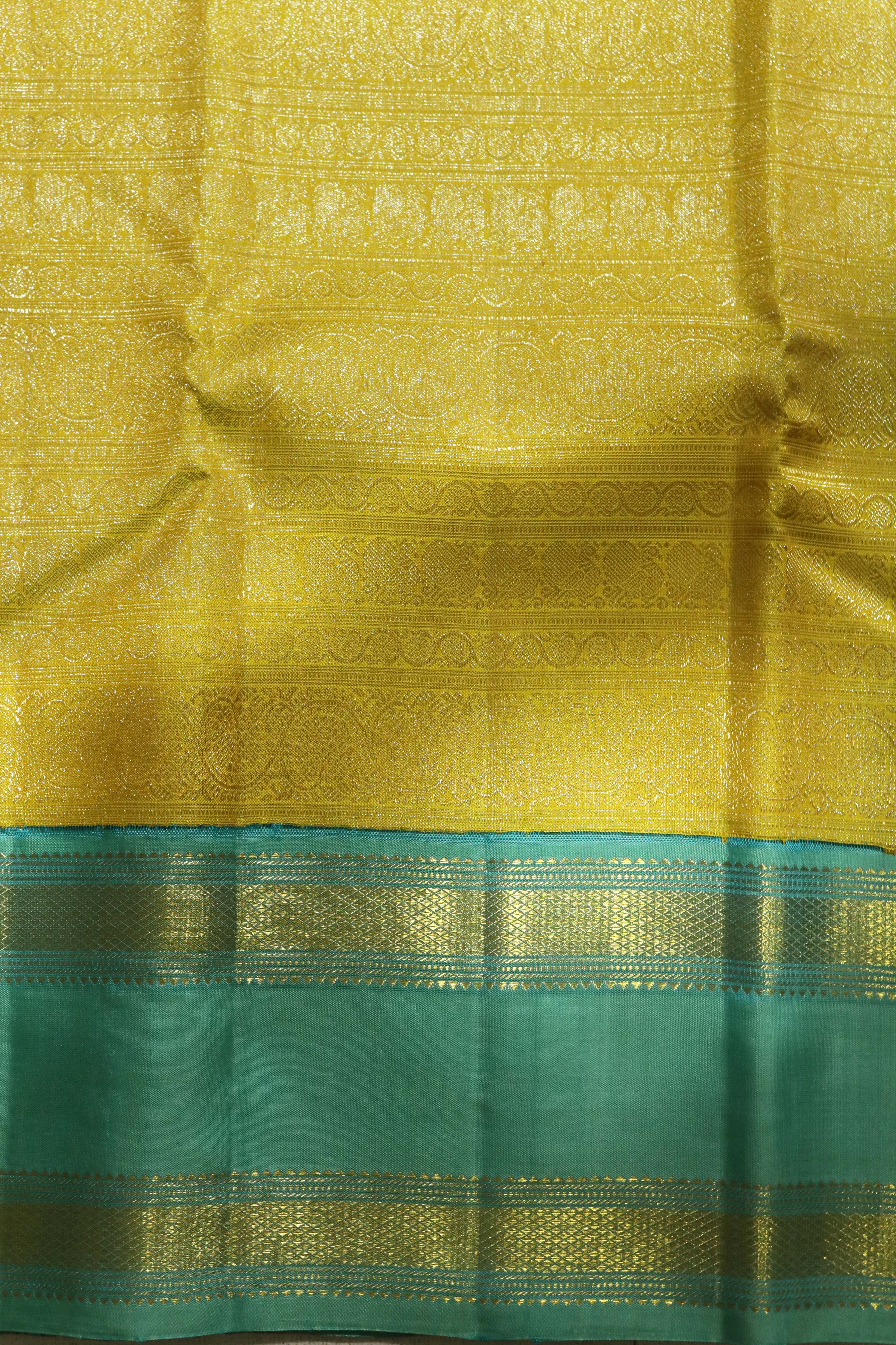 Golden Yellow Kanchivaram Silk Saree