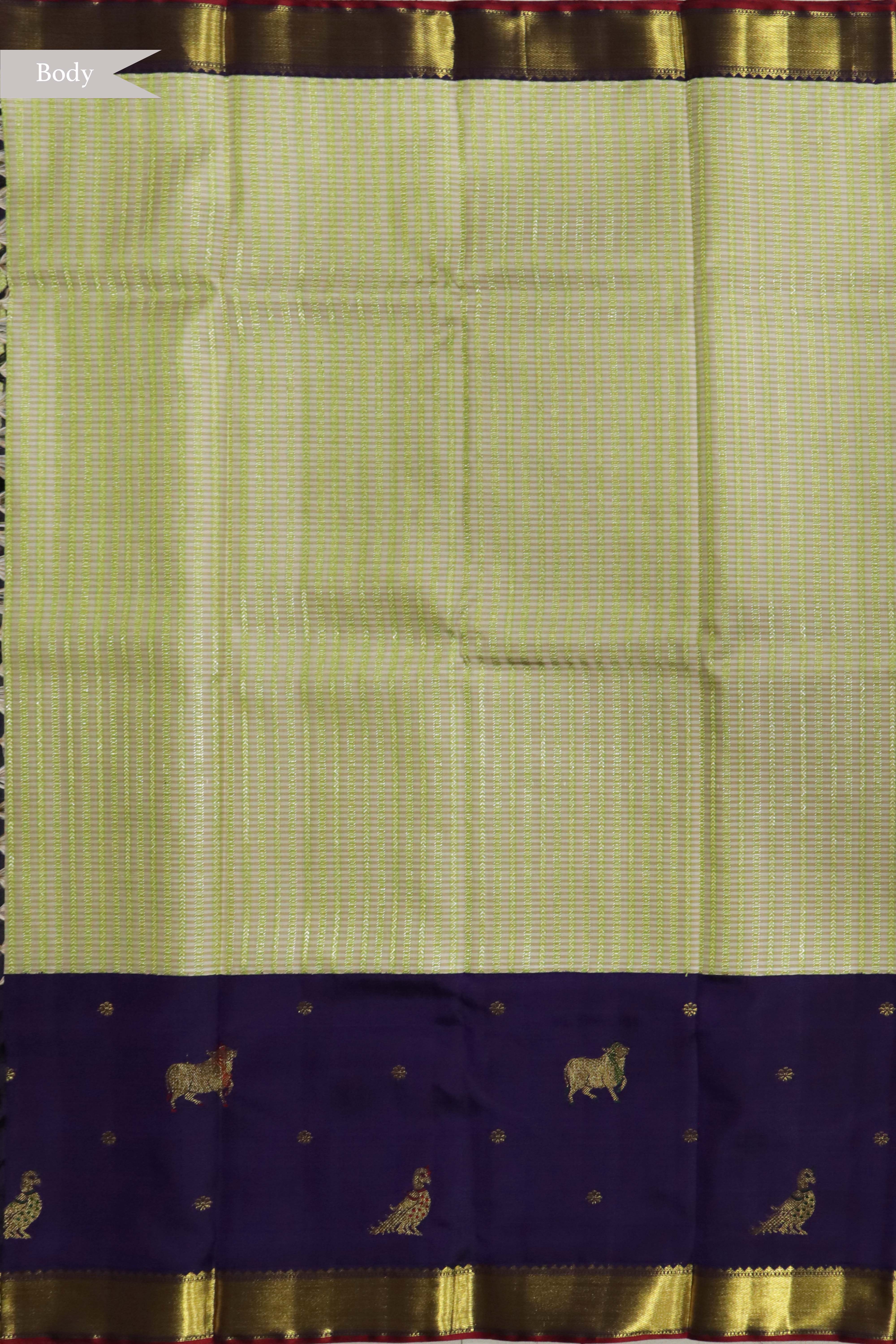 Off White Kanchivaram Silk Saree