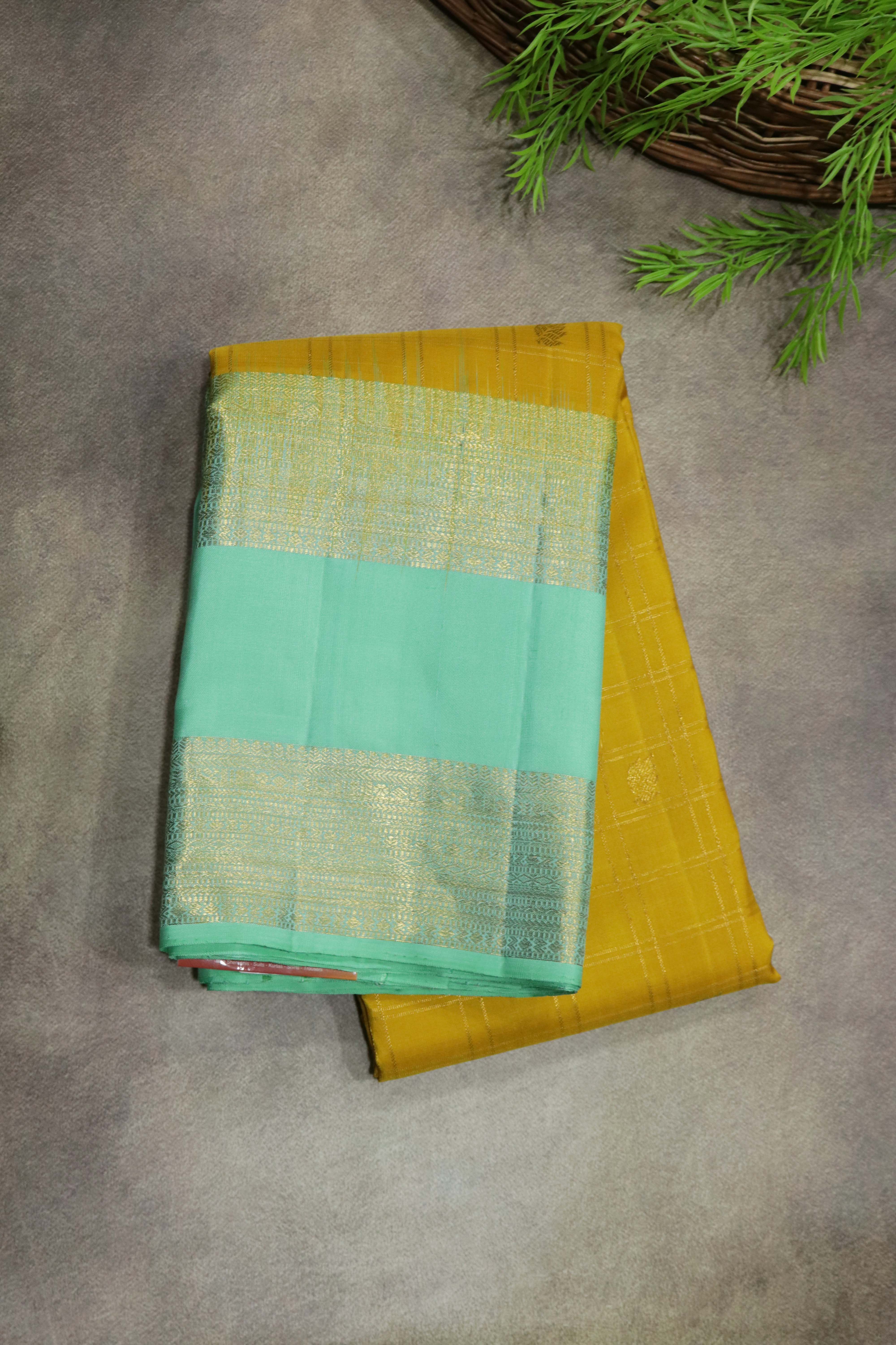 Mustard Yellow Kanchivaram Silk Saree