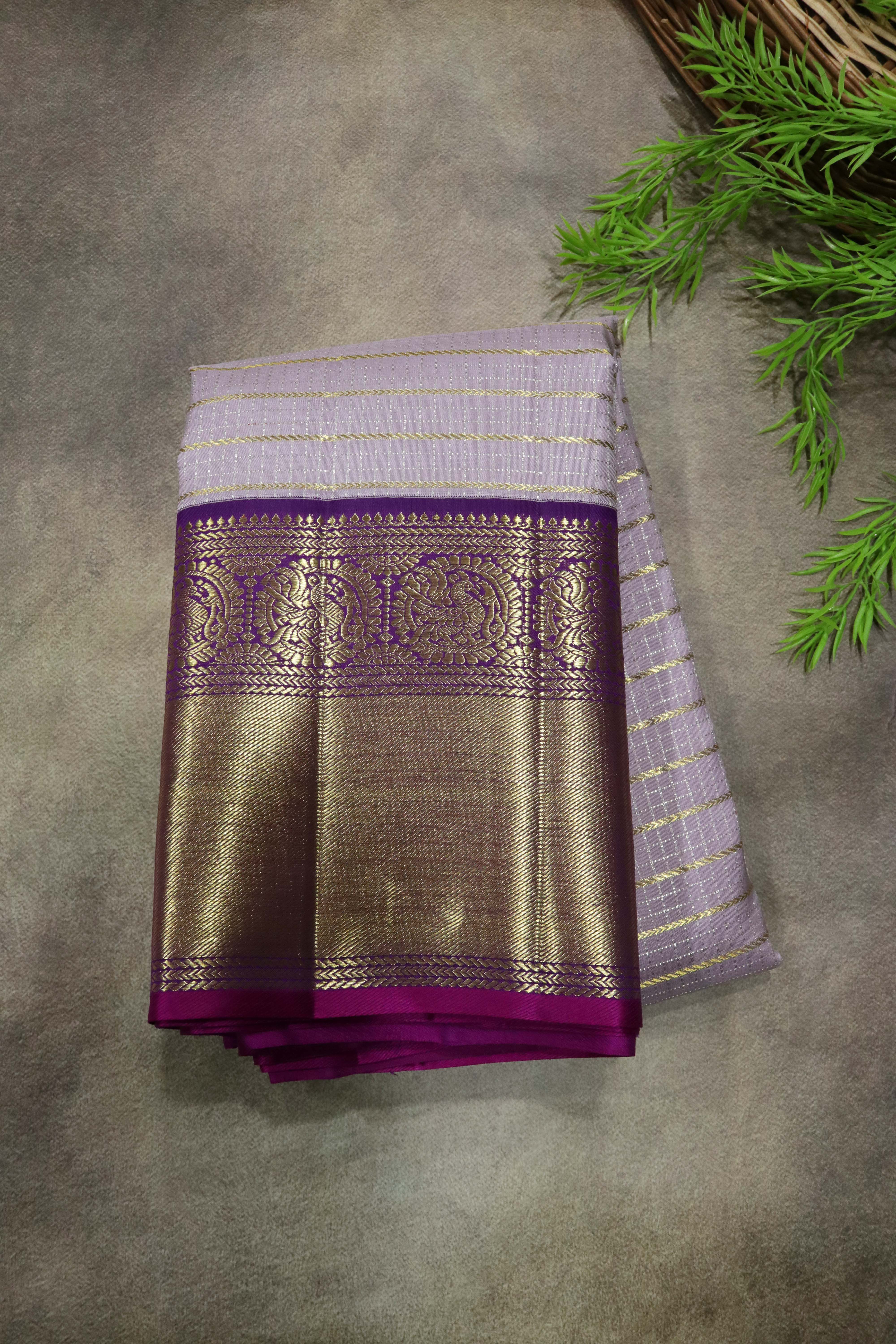 Lavender Kanchivaram Silk Saree