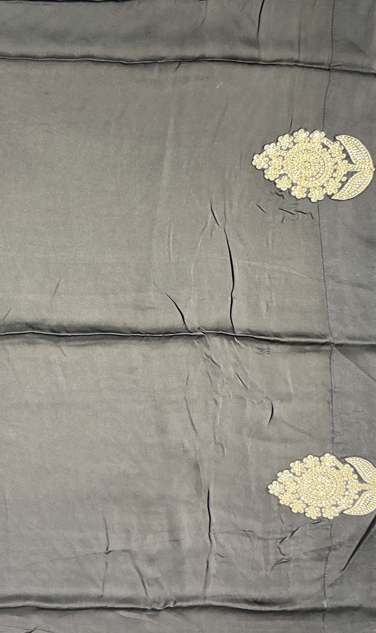 Rust Orange Crepe Silk Saree - Mokshaa