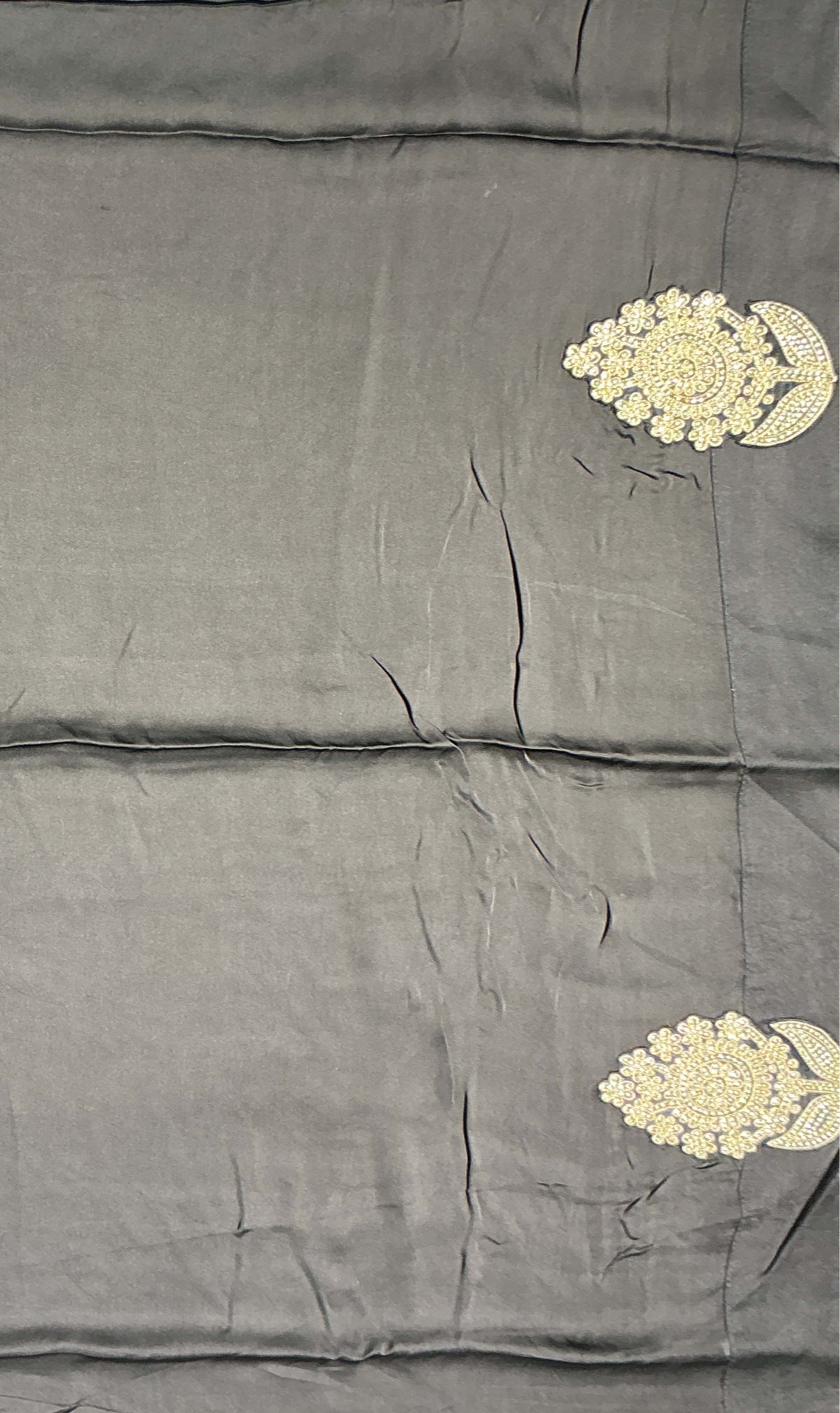 Teal Blue Crepe Silk Saree - Mokshaa
