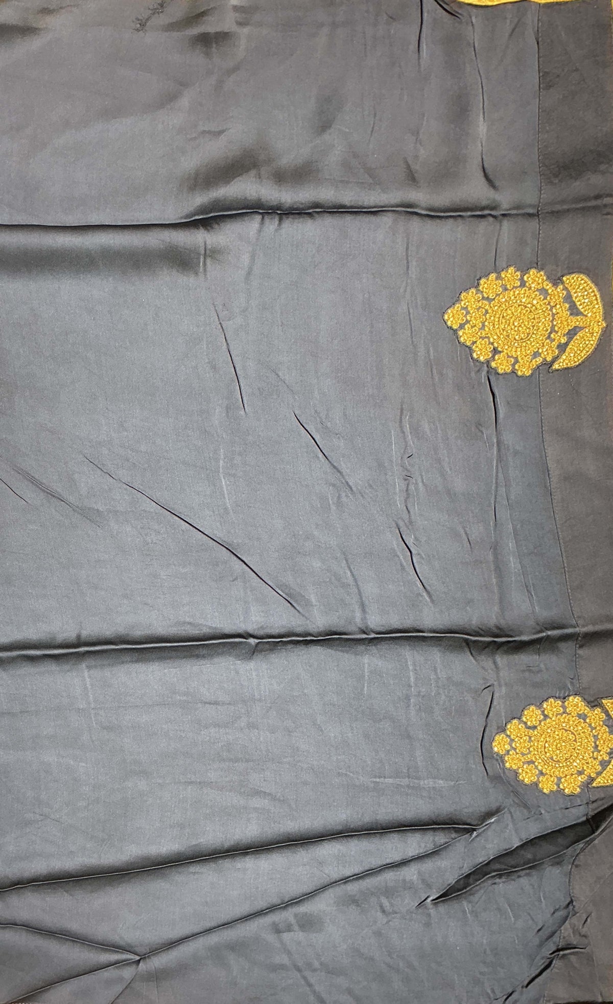 Ivory Crepe Silk Saree - Mokshaa