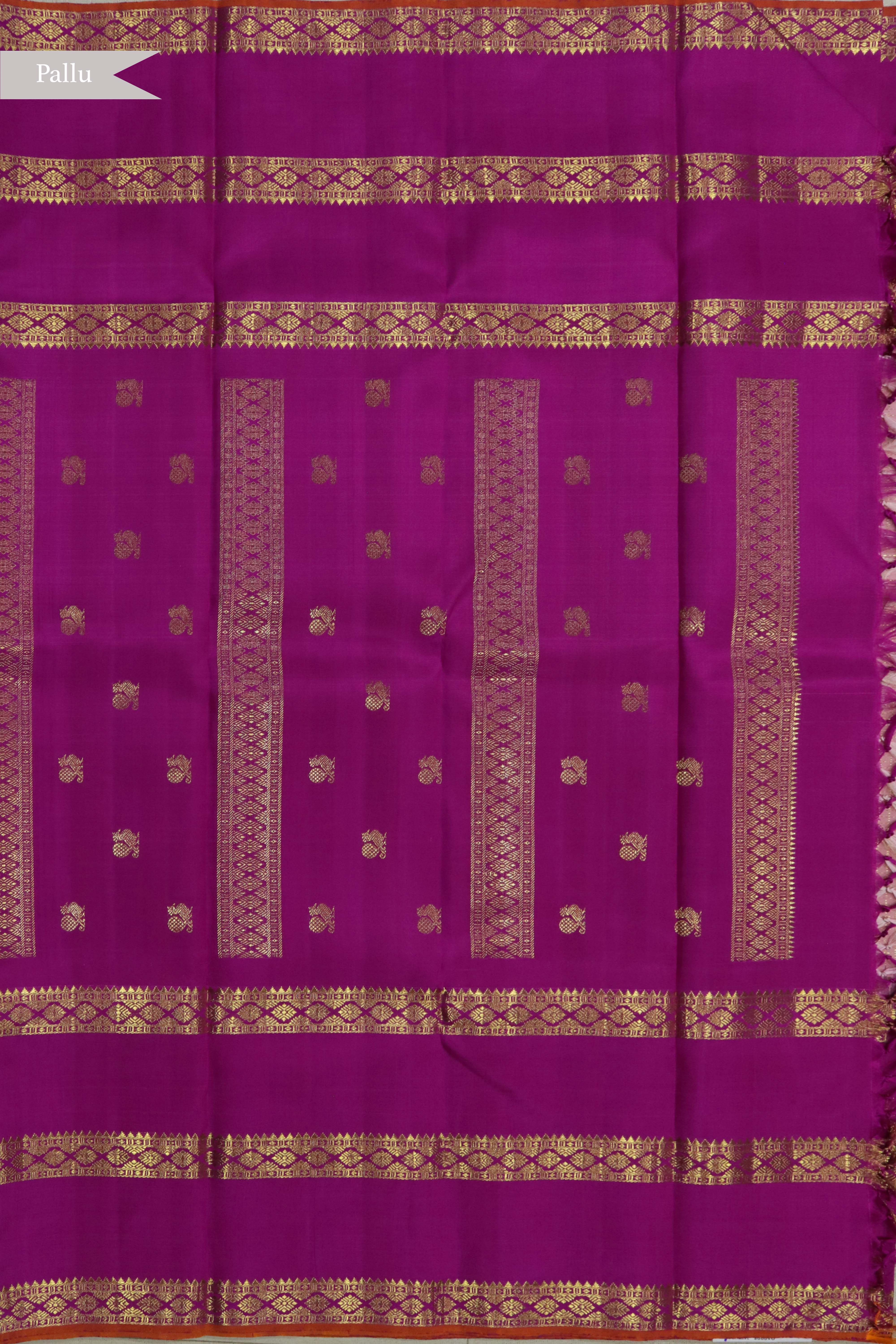 Peach Kanchivaram Silk Saree