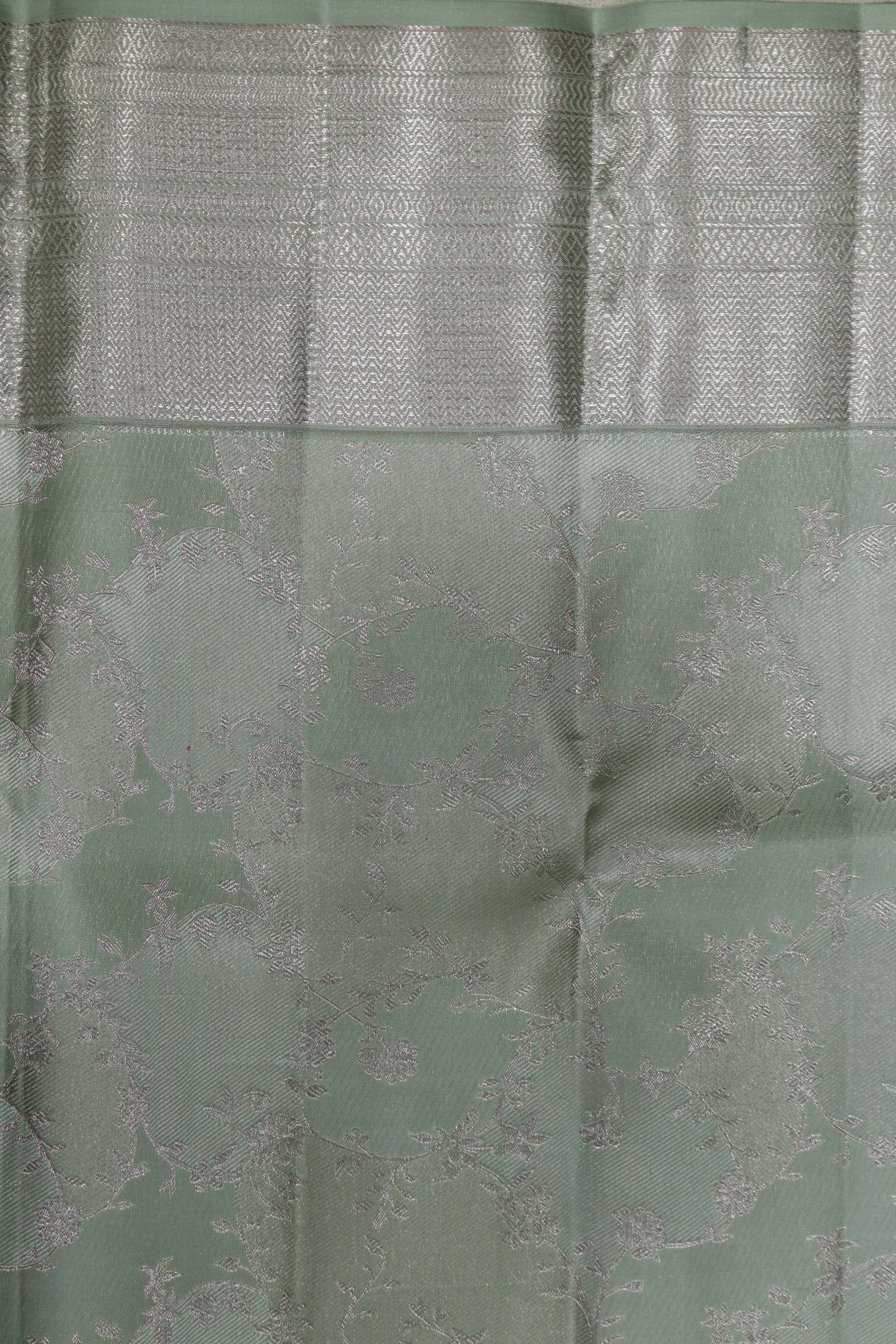 Sage Green Kanchivaram Silk Saree