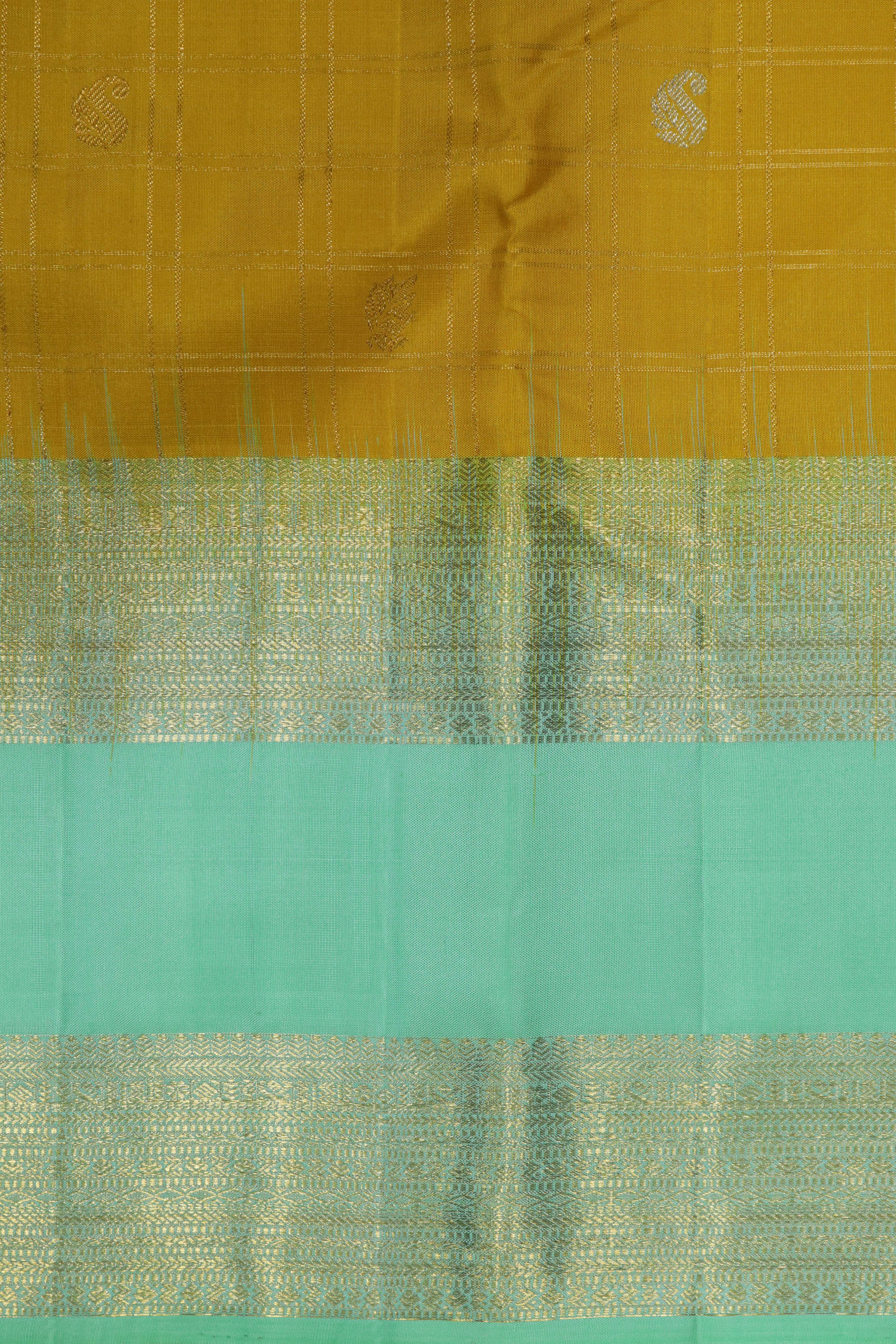 Mustard Yellow Kanchivaram Silk Saree