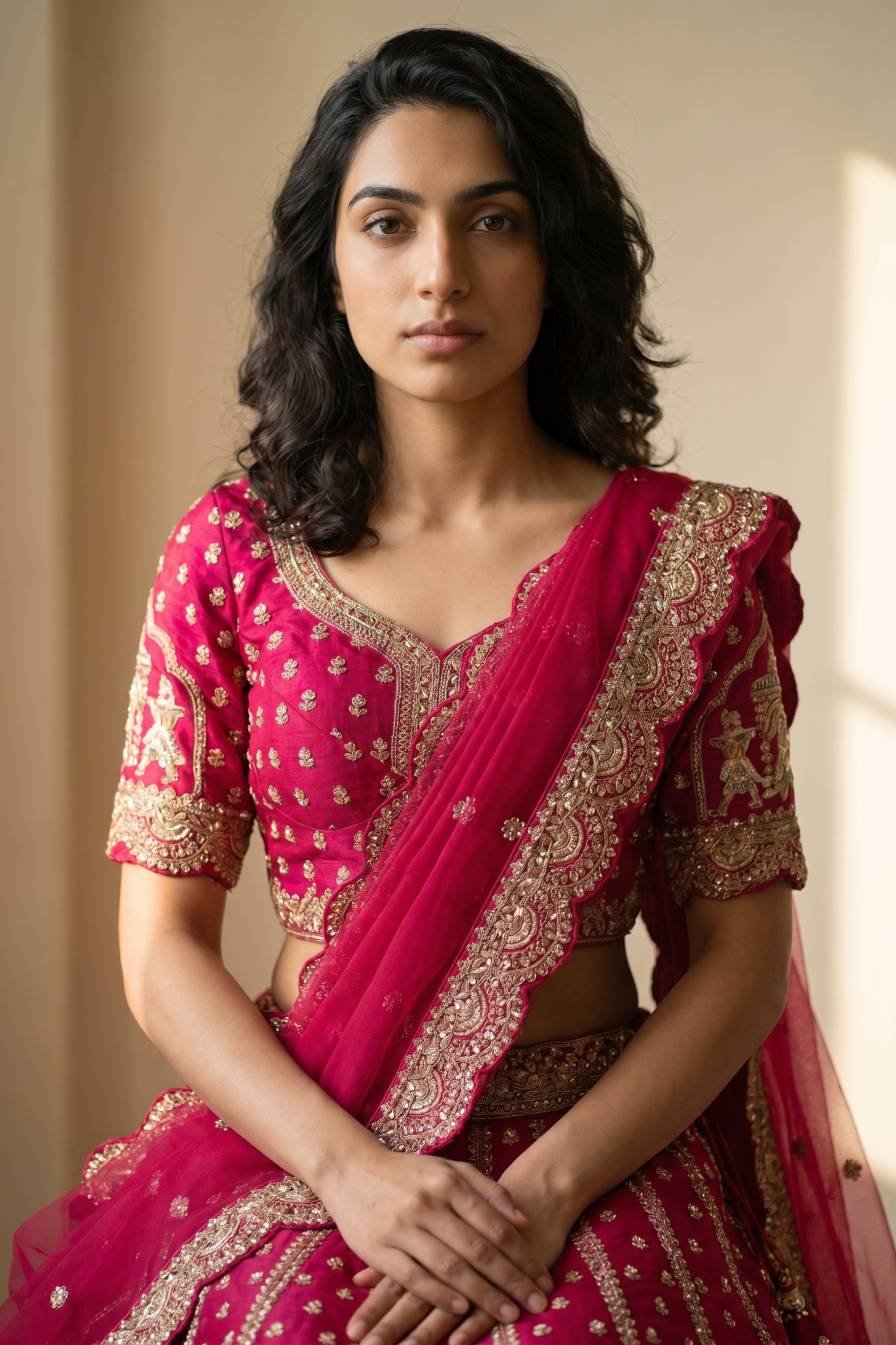Rani Pink Raw Silk Lehenga