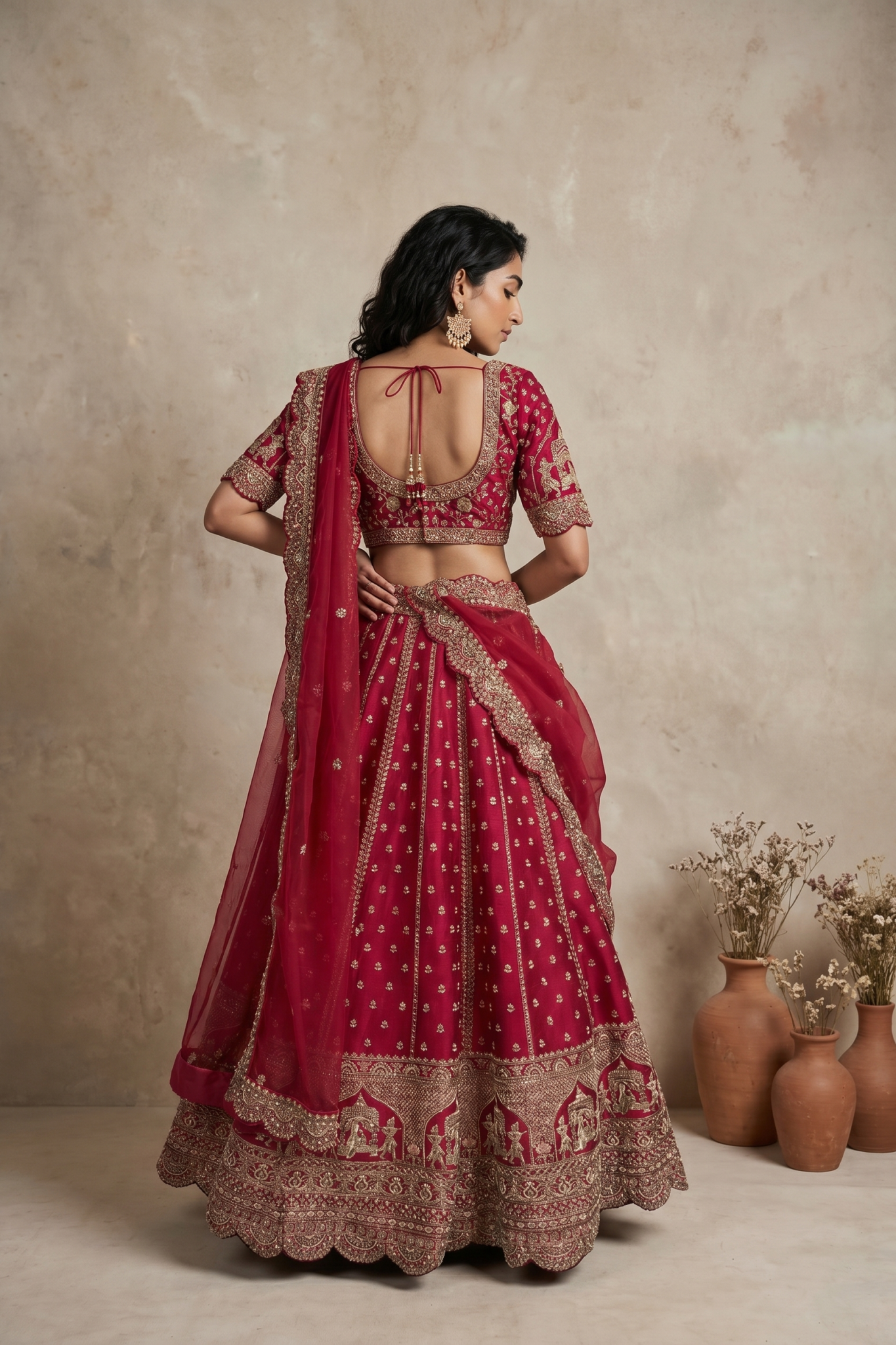 Rani Pink Raw Silk Lehenga