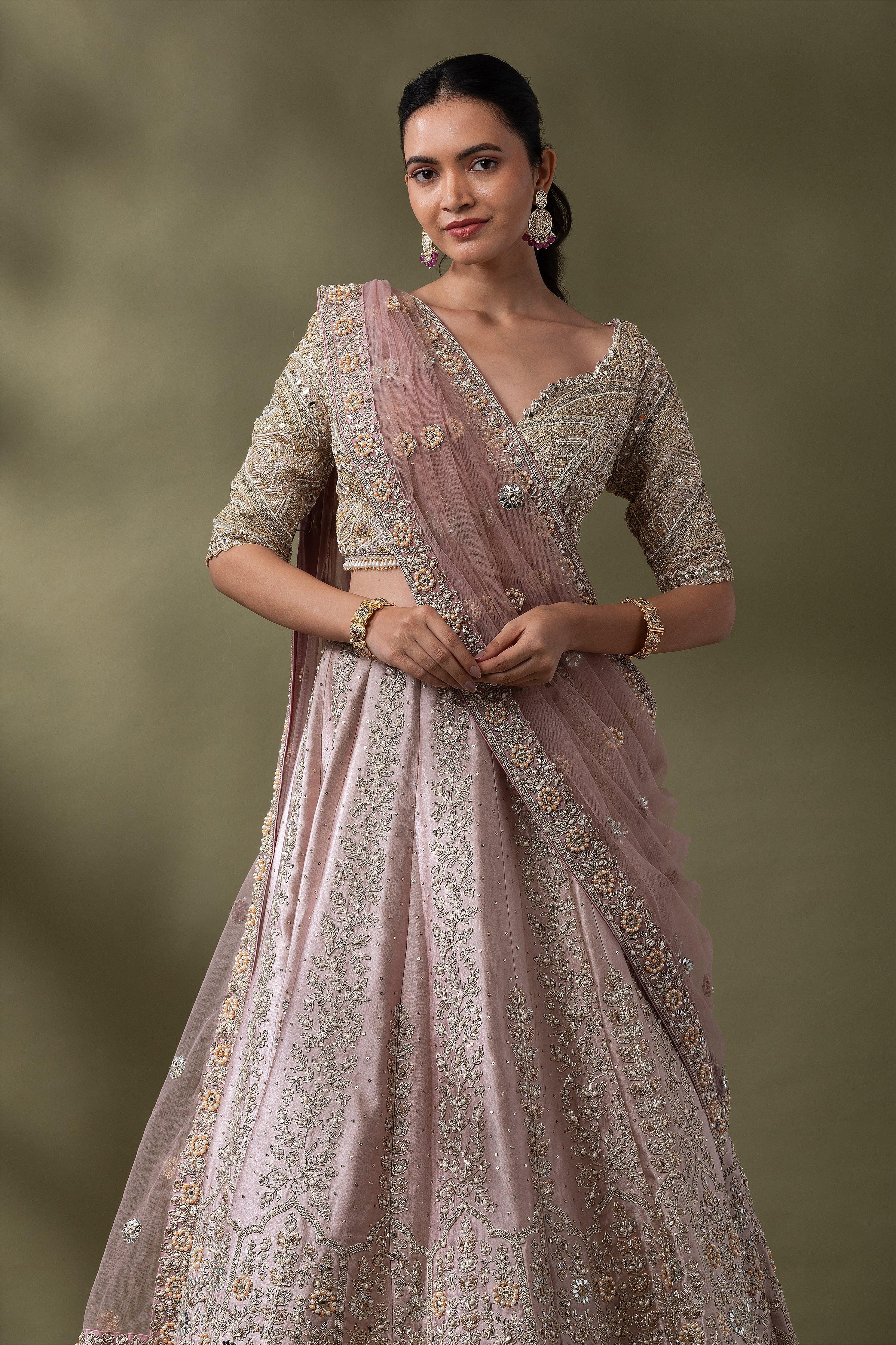 Blush Pink Lehenga set - Mokshaa