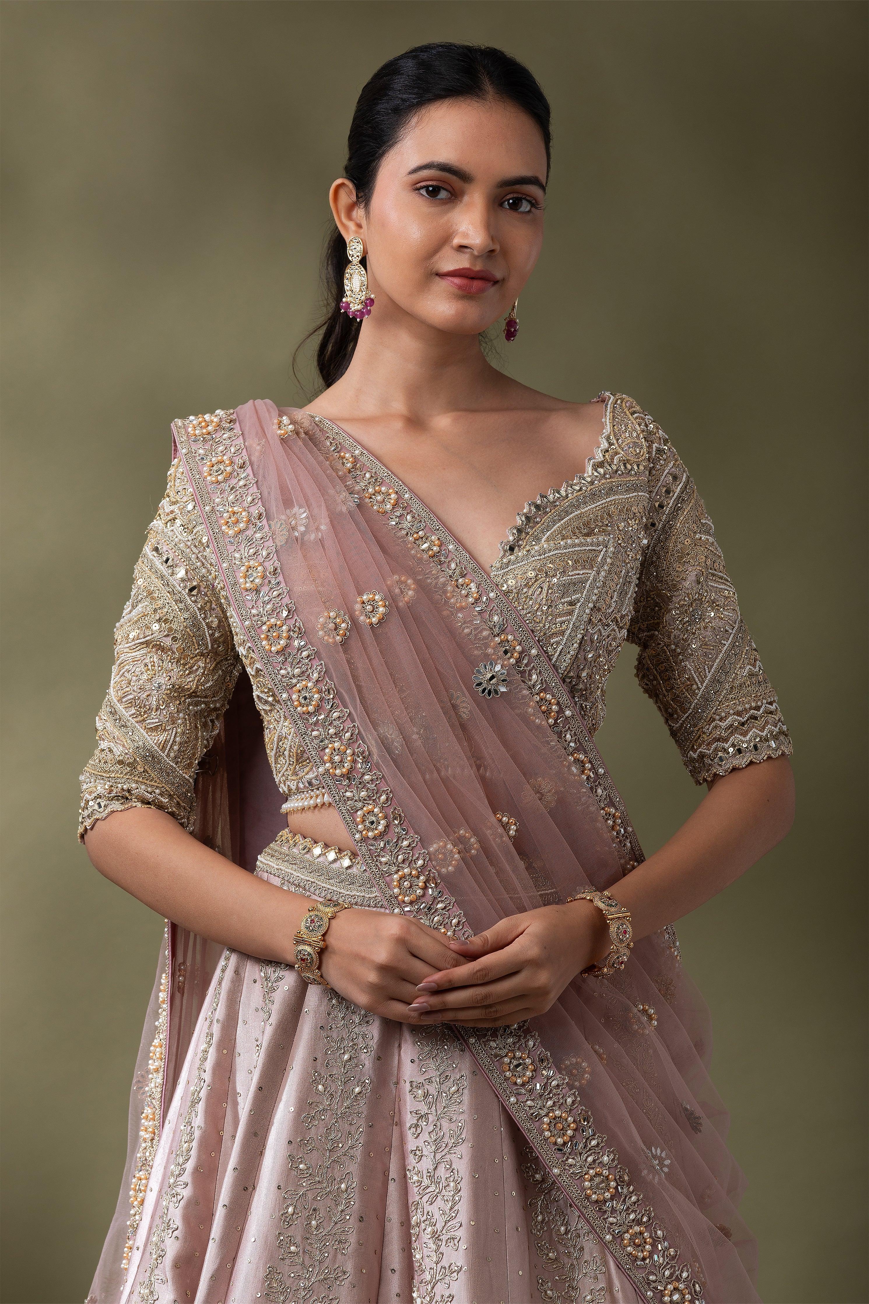 Blush Pink Lehenga set - Mokshaa