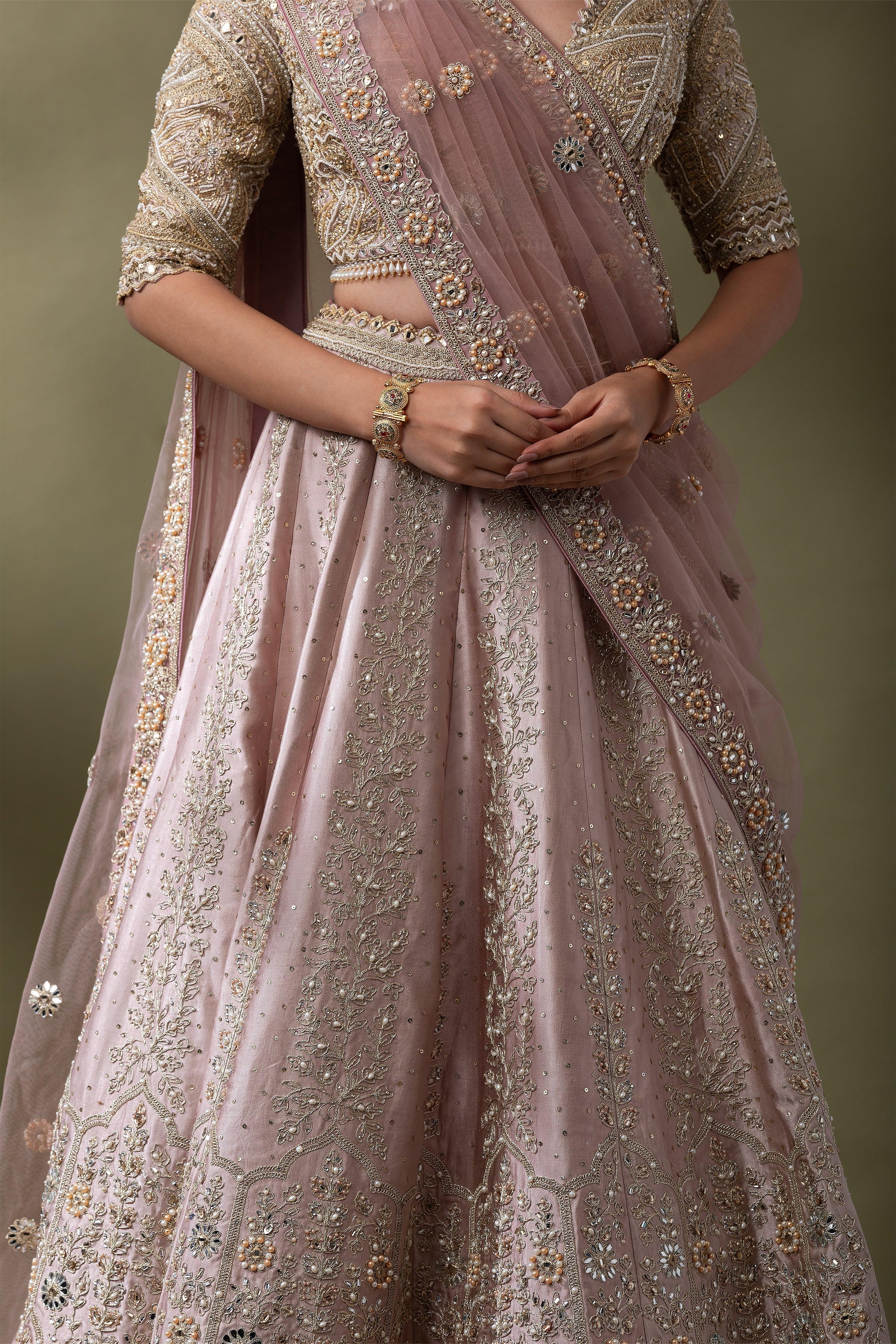 Blush Pink Lehenga set - Mokshaa