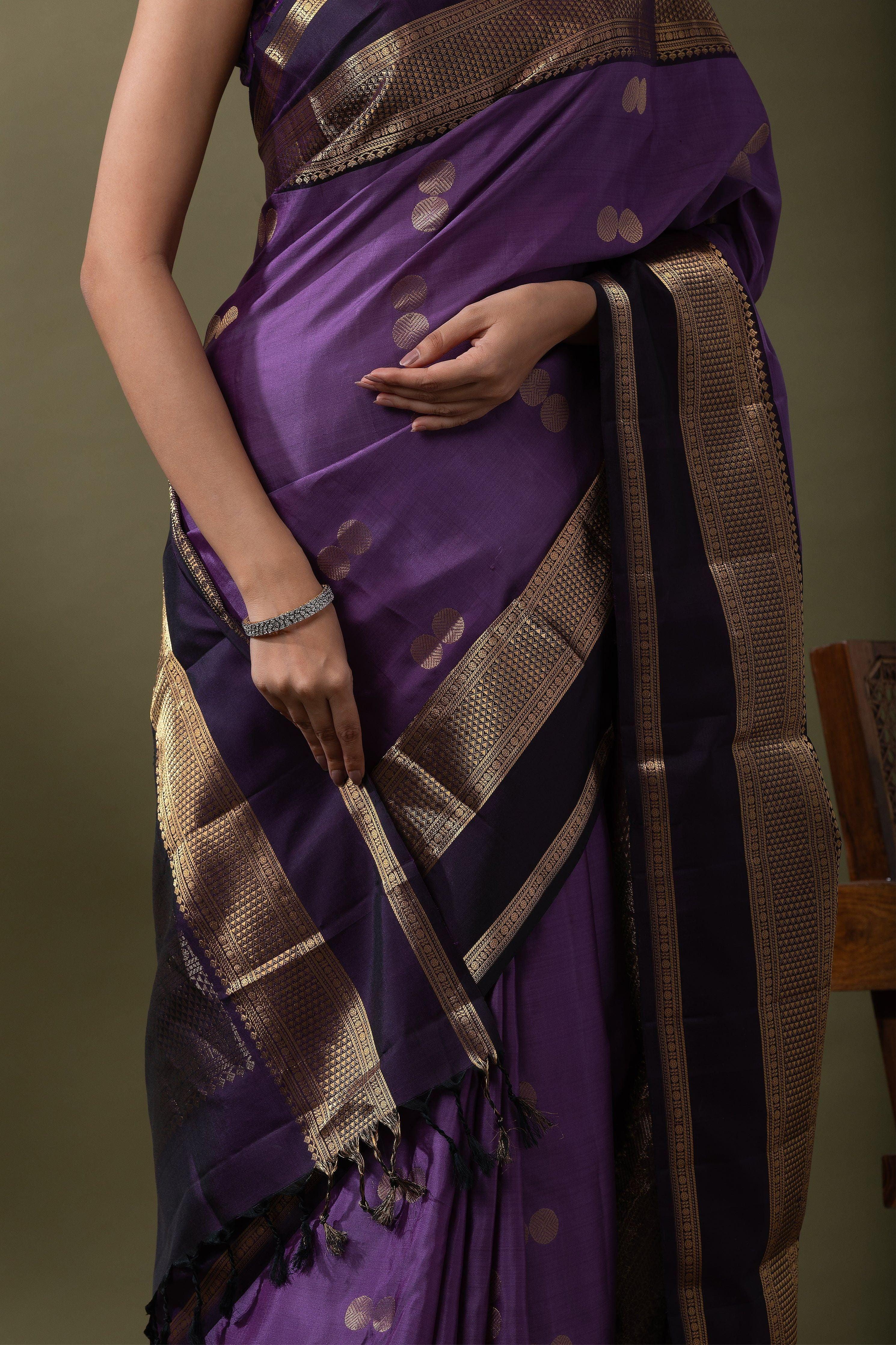 Purple Soft Silk Saree - Mokshaa