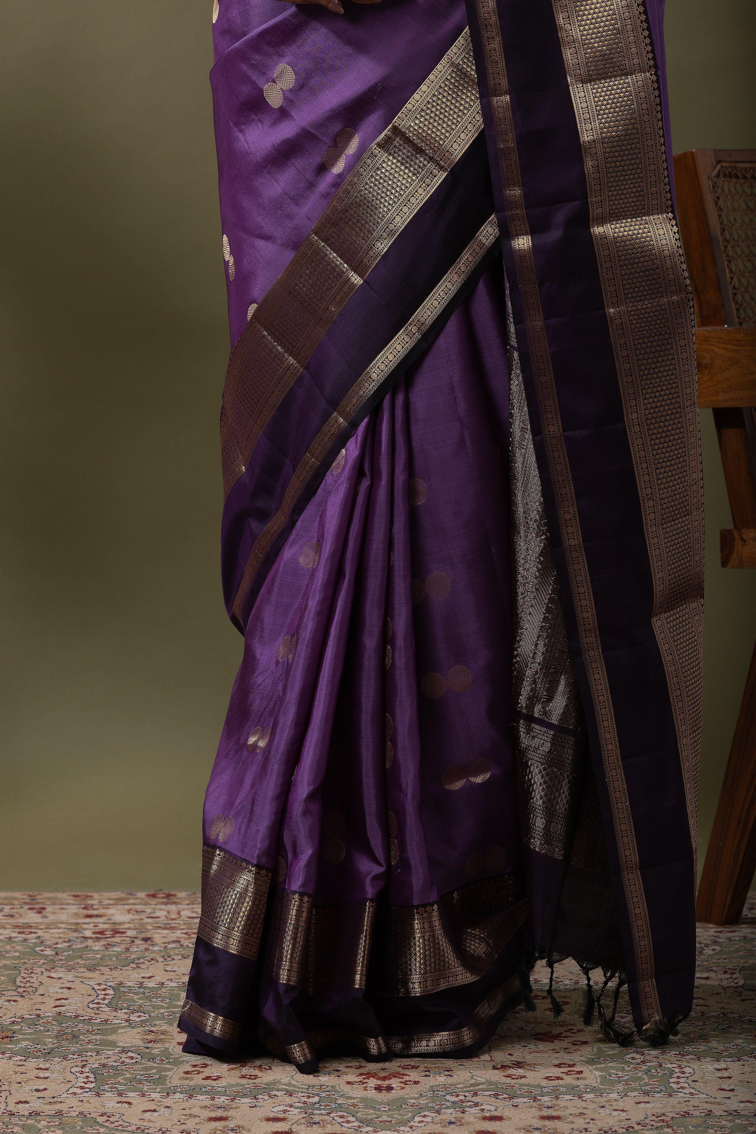 Purple Soft Silk Saree - Mokshaa