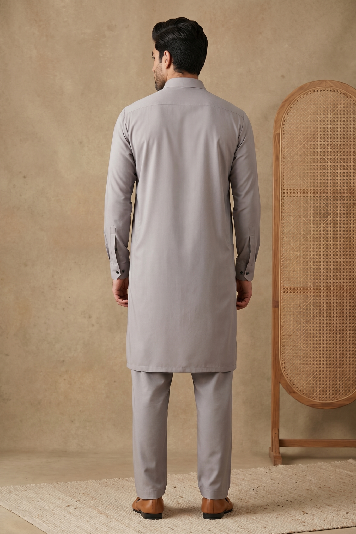 Light Grey Bom Mario Pathani Set