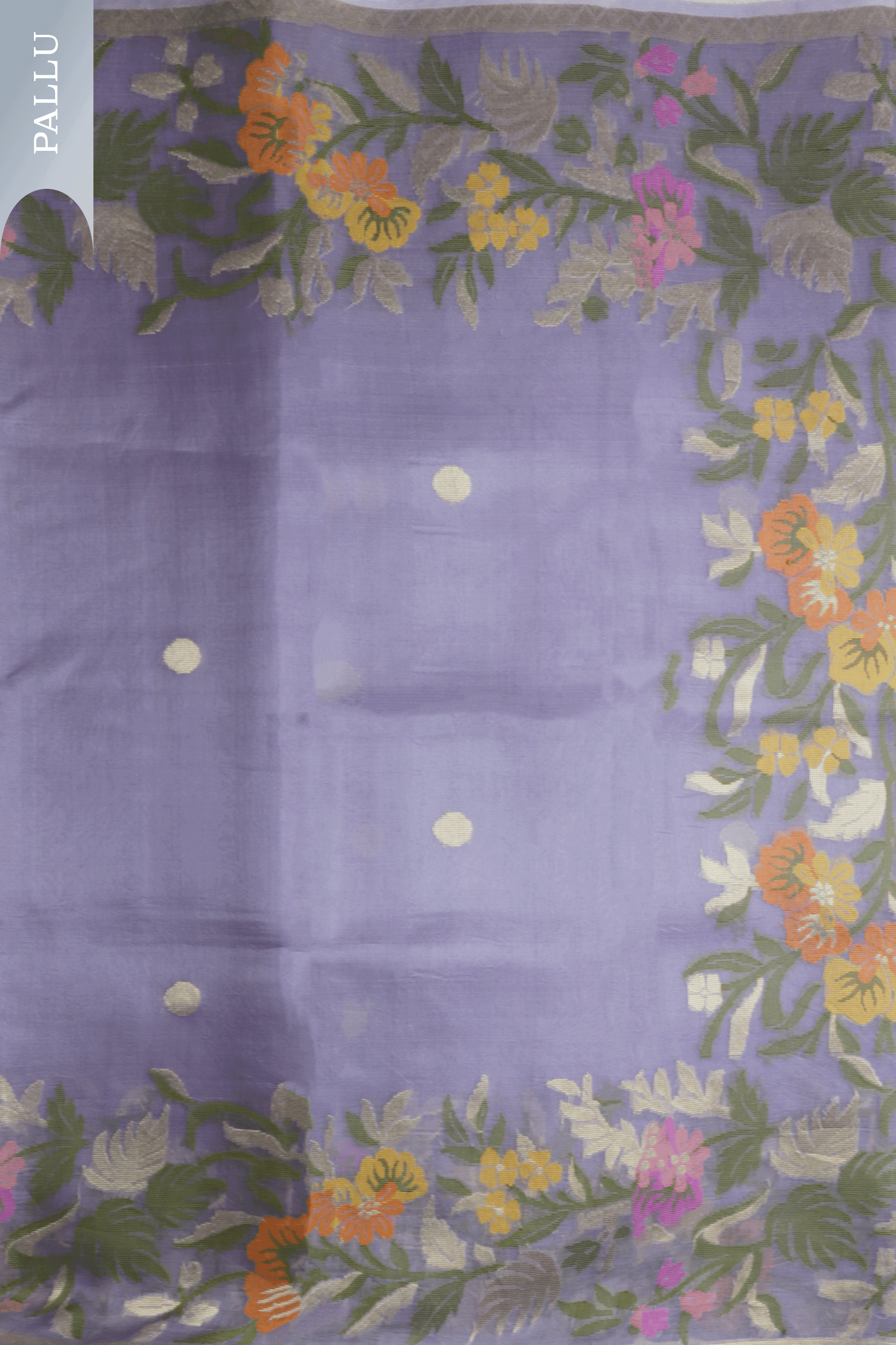 Lavender Banarasi Kora Silk Saree - Mokshaa