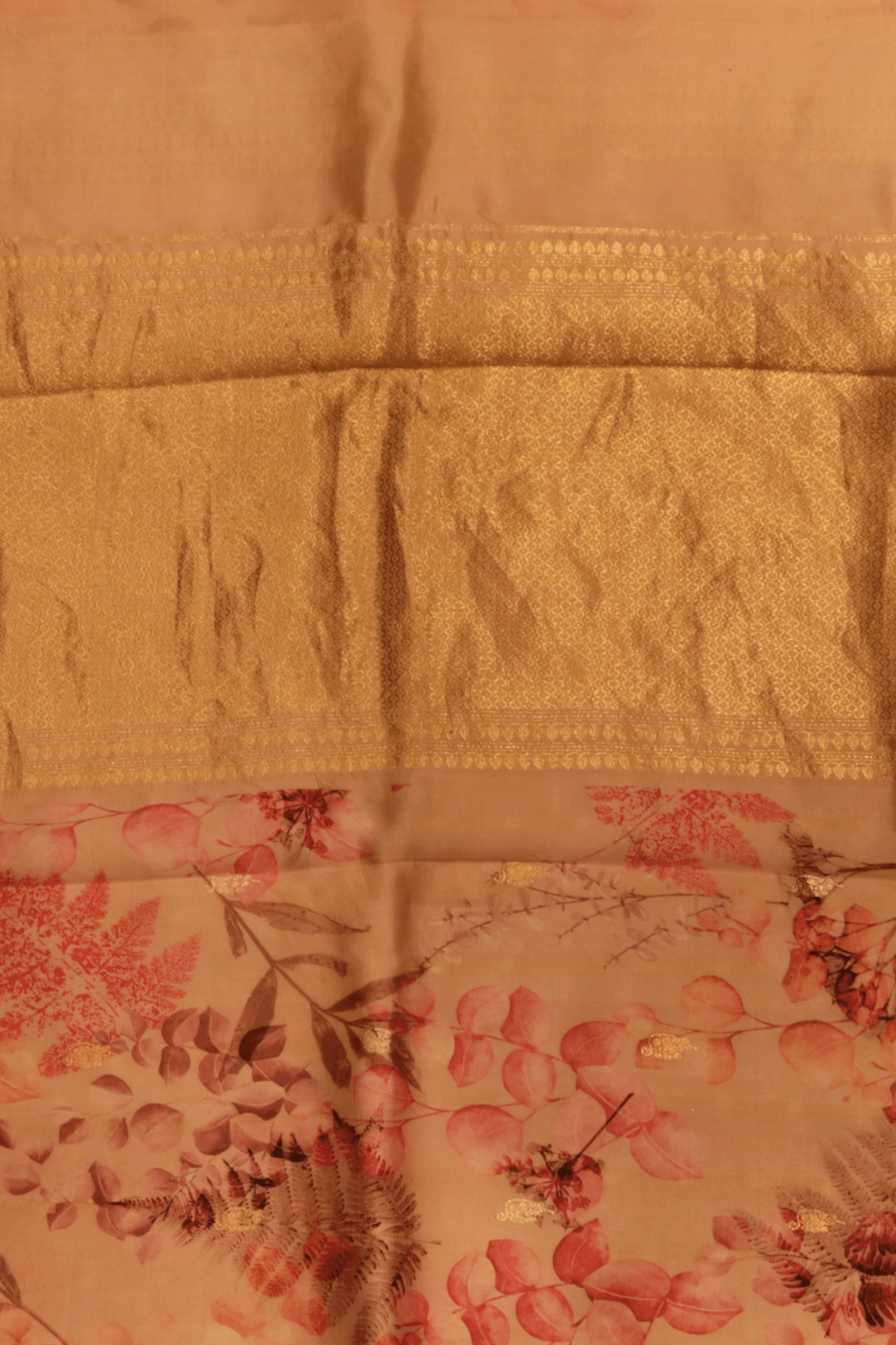 Blush Pink Printed Silk Saree - Mokshaa