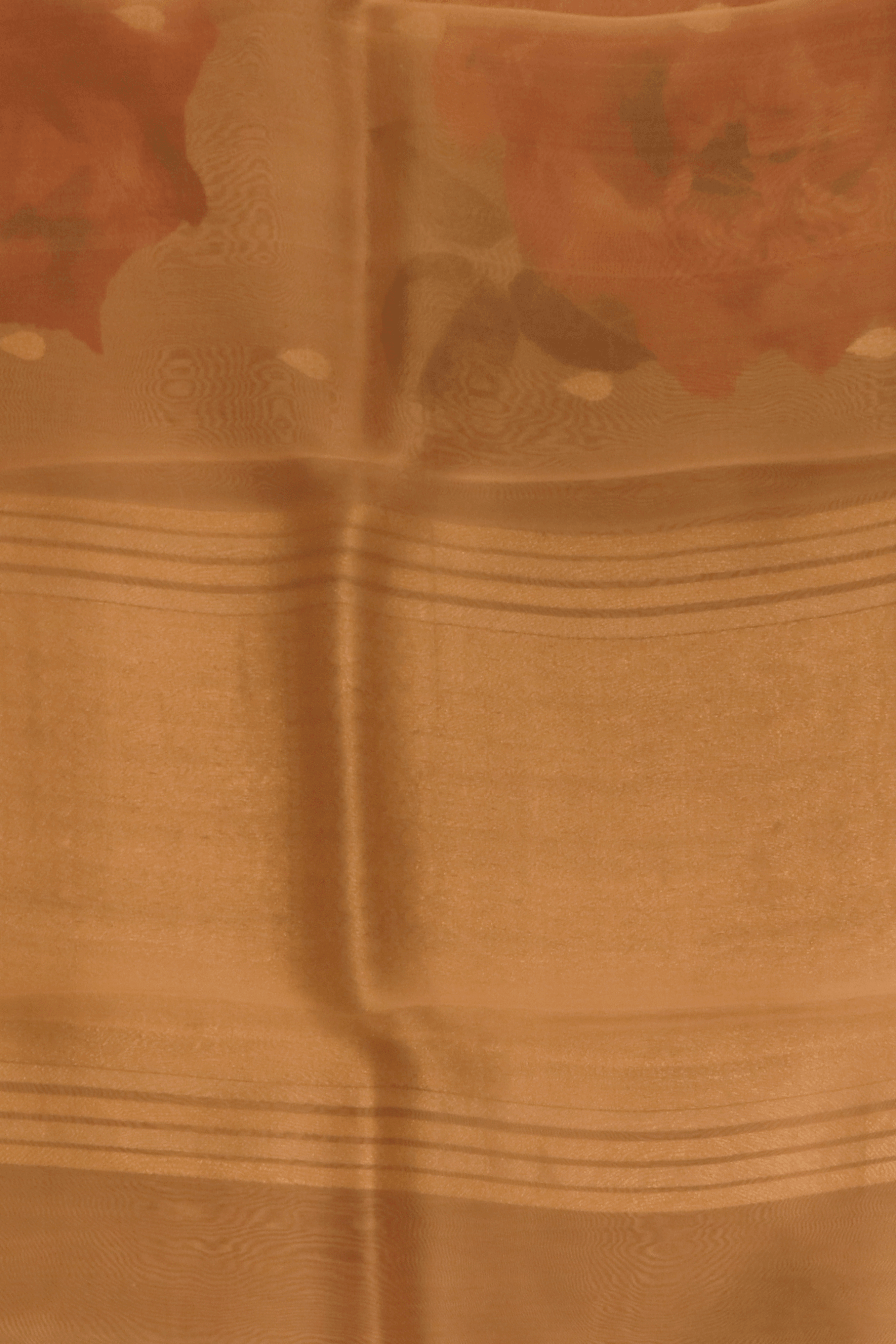 Peach Printed Organza Saree - Mokshaa