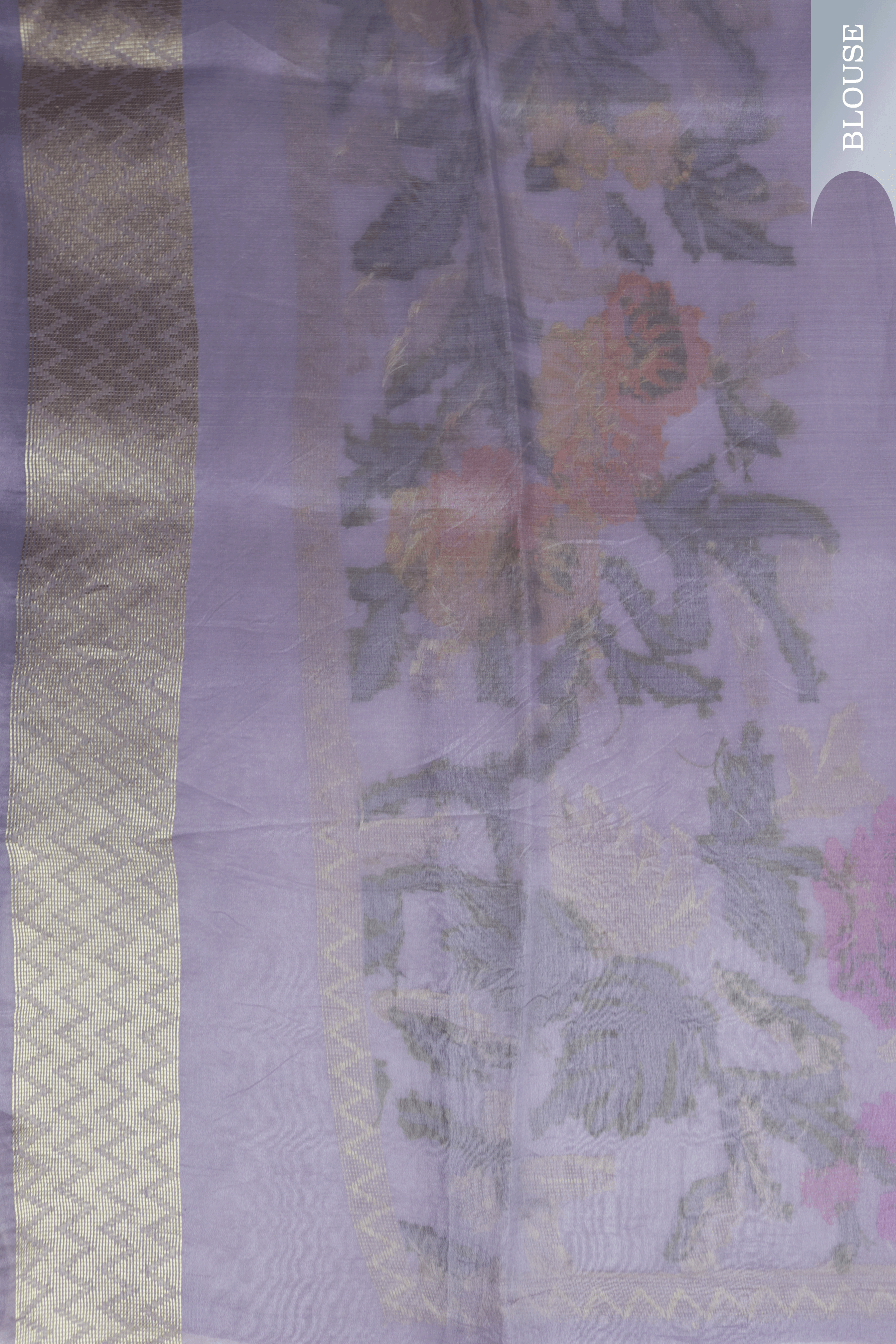 Lavender Banarasi Kora Silk Saree - Mokshaa