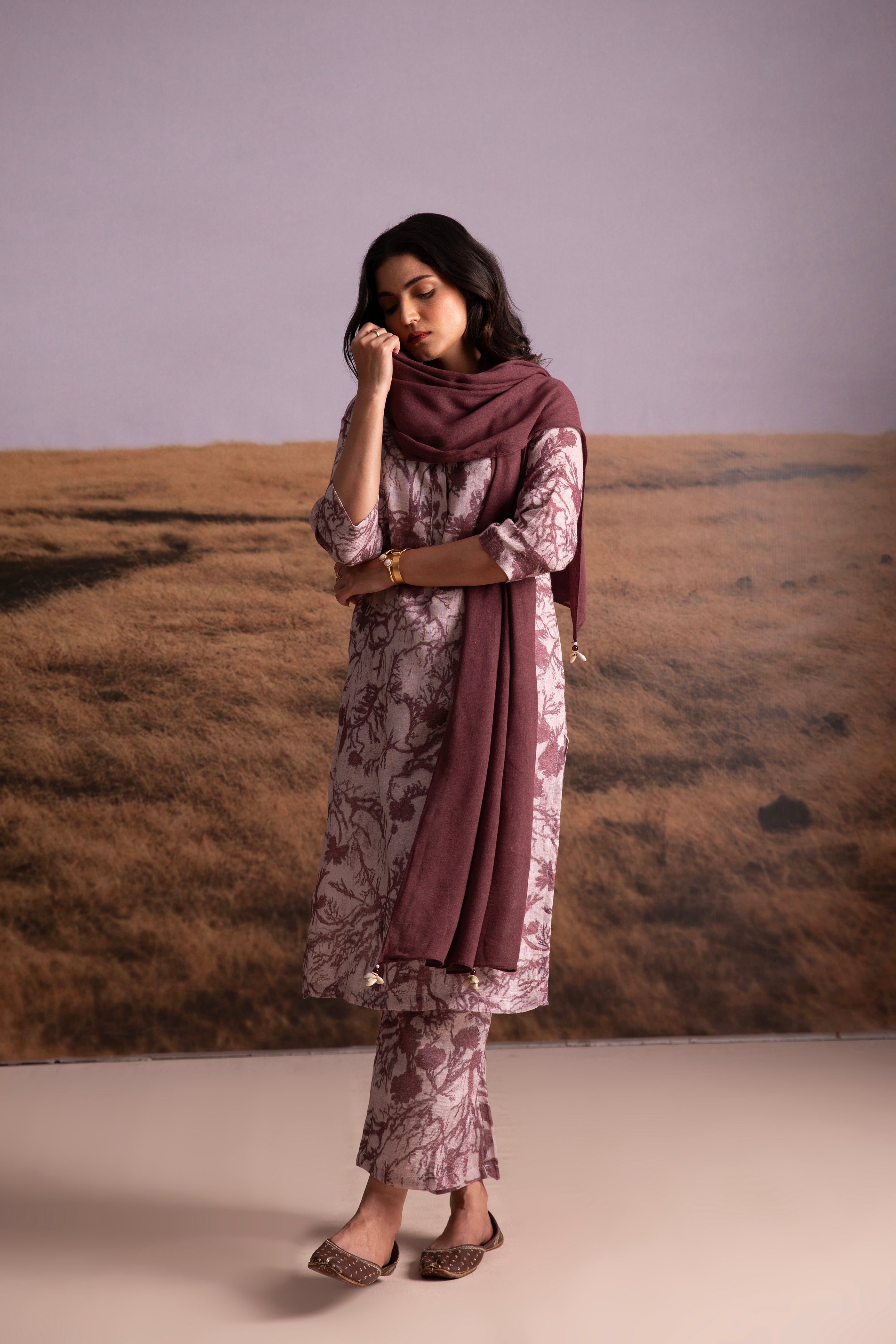 Pure Hemp Cocoa Salwar Set - Mokshaa