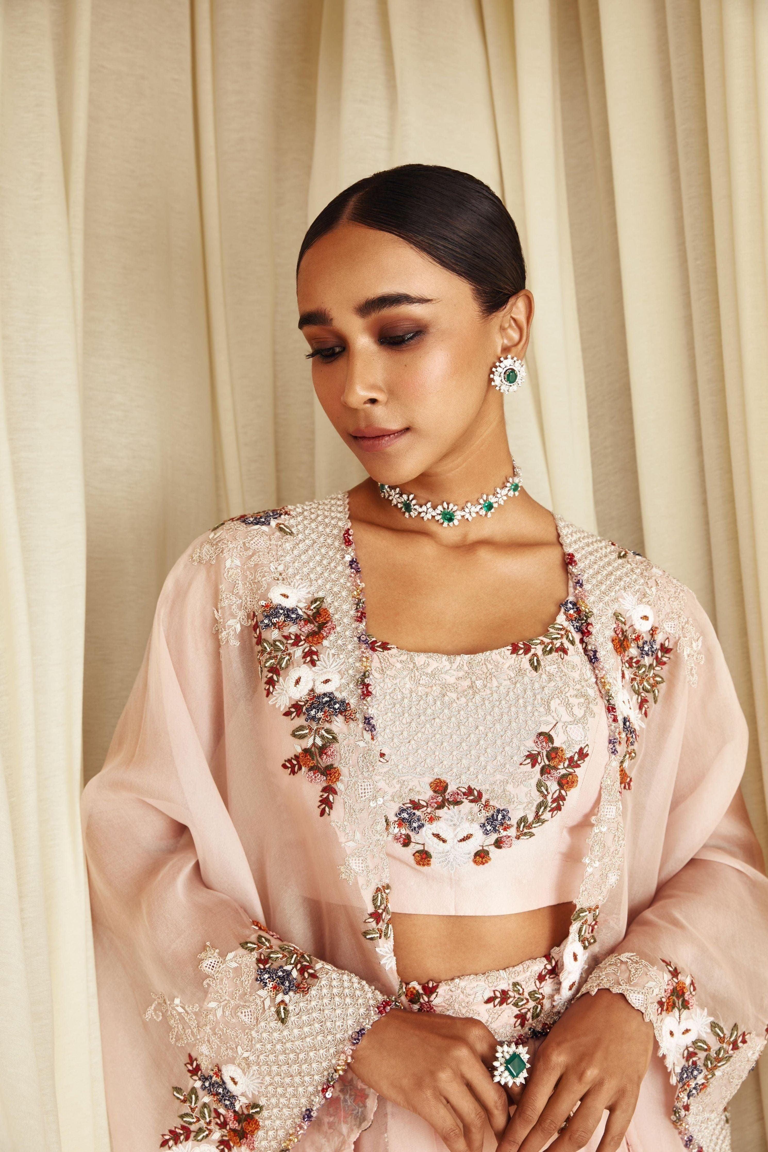 Flamingo Multithread Skirt Set - Mokshaa