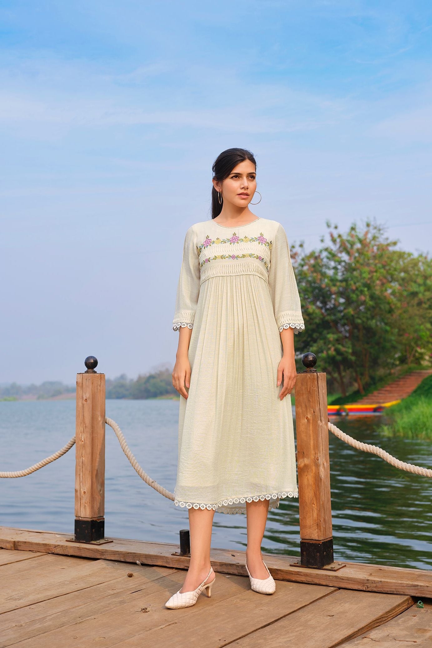 Beige Midi Dress