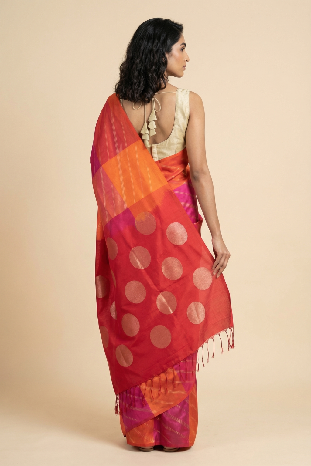 Multicolor Soft Silk Saree with Zari Stripes