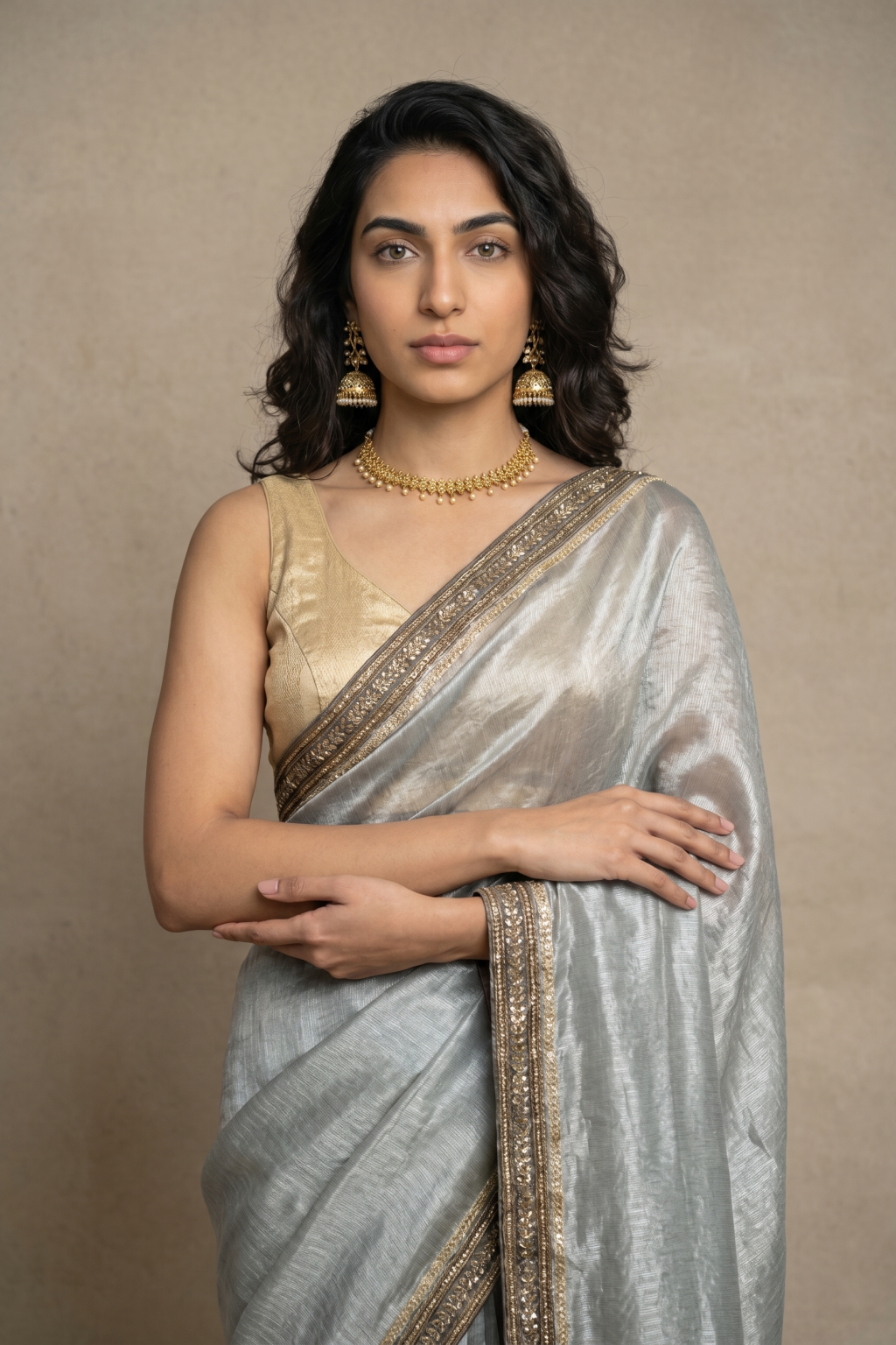 Teal Green Banaras Handloom Tissue Saree