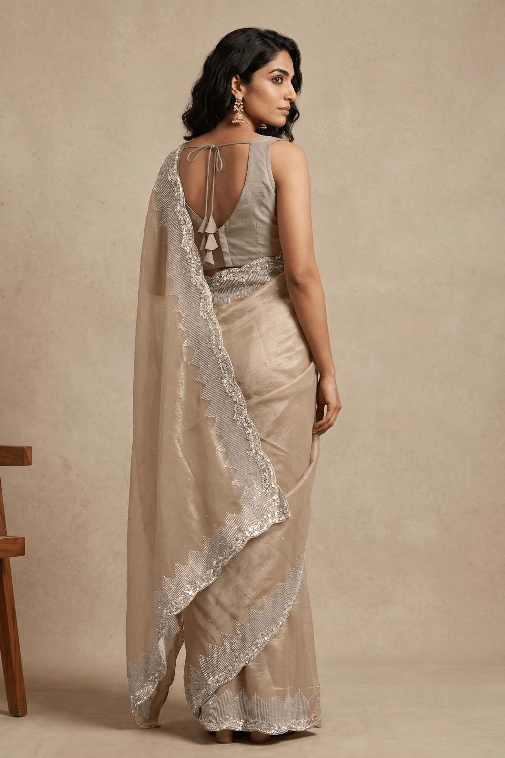 Peach Crush Tissue Saree
