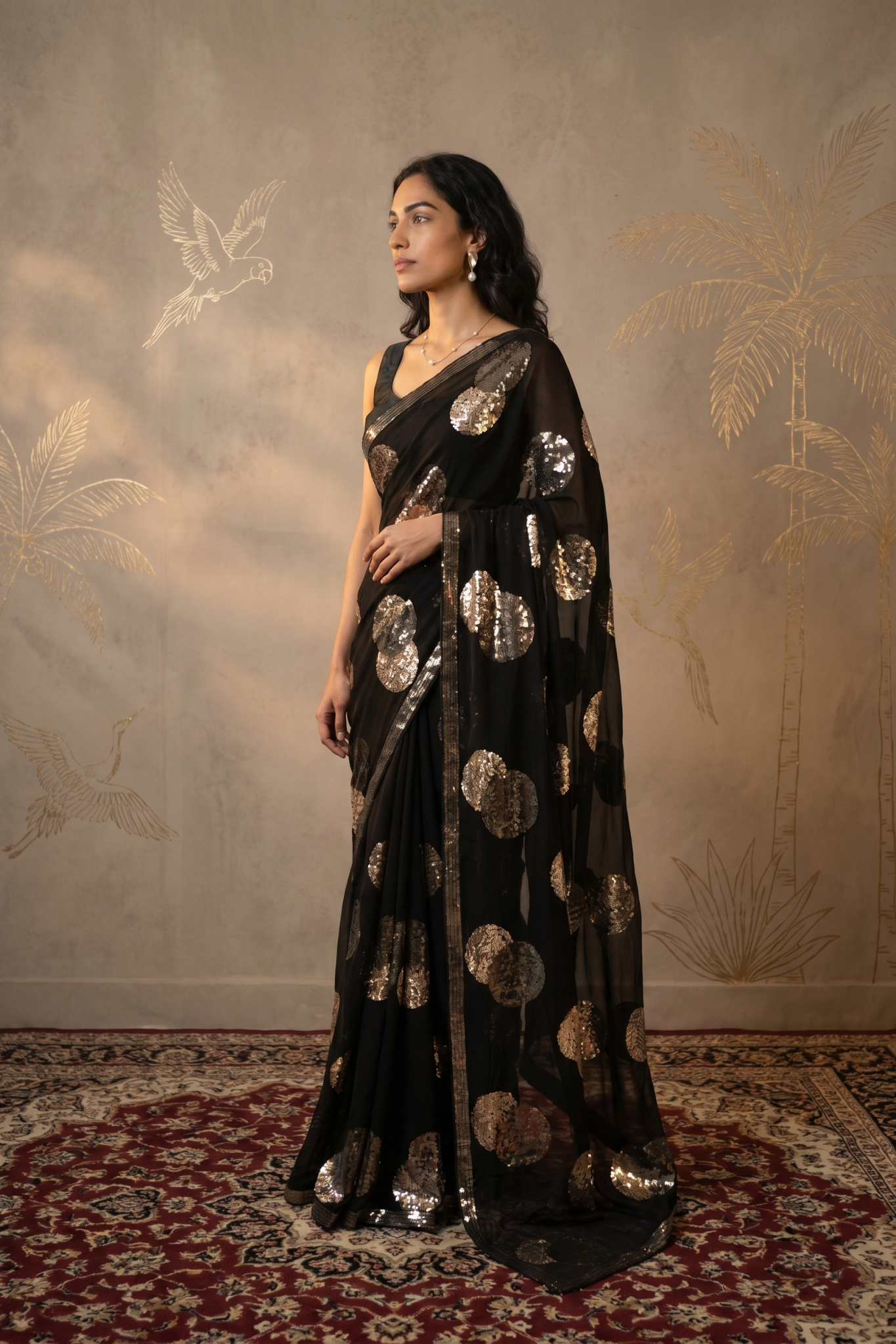 Black Georgette Saree