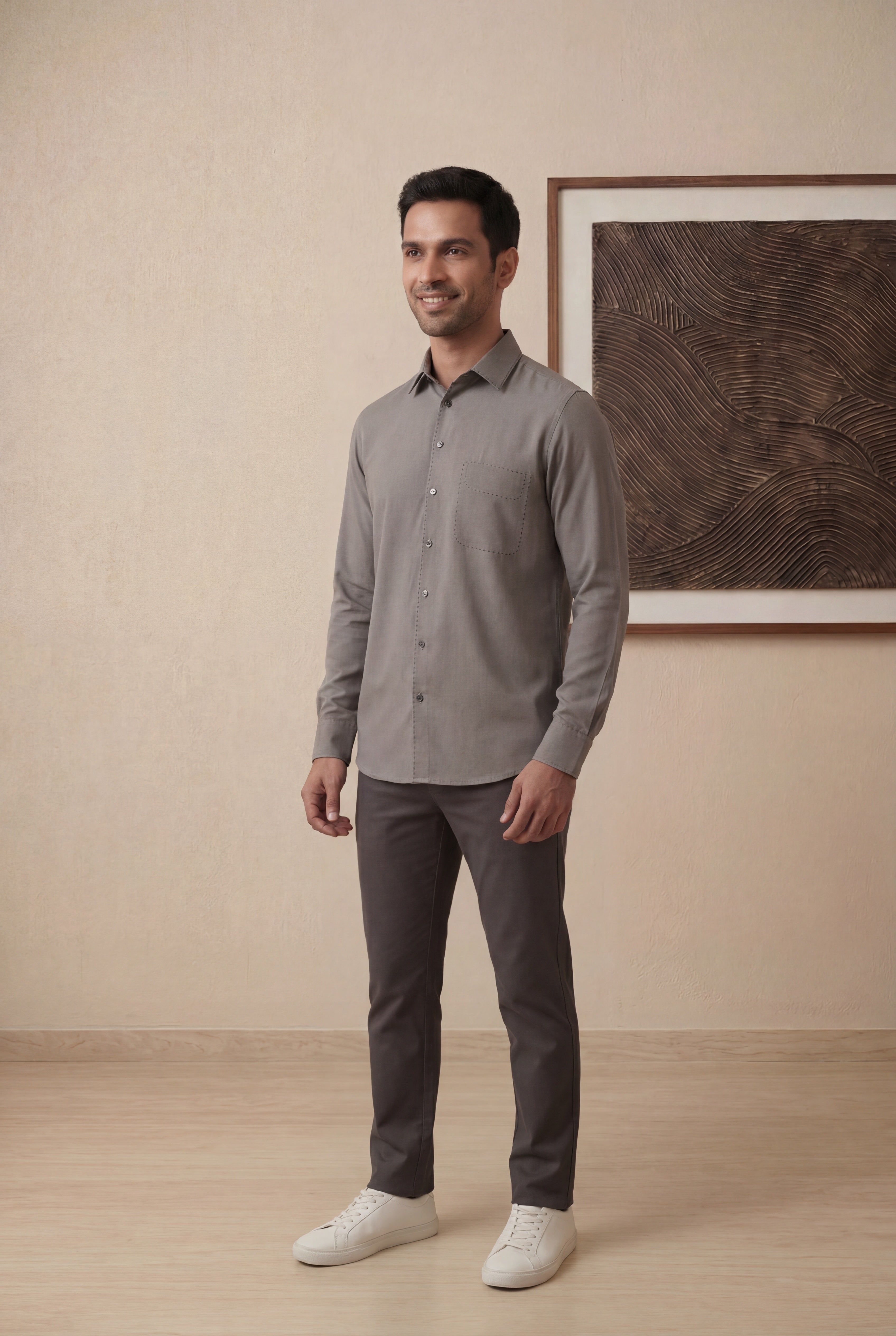 Dark Grey Bomario Full Sleeve Shirt