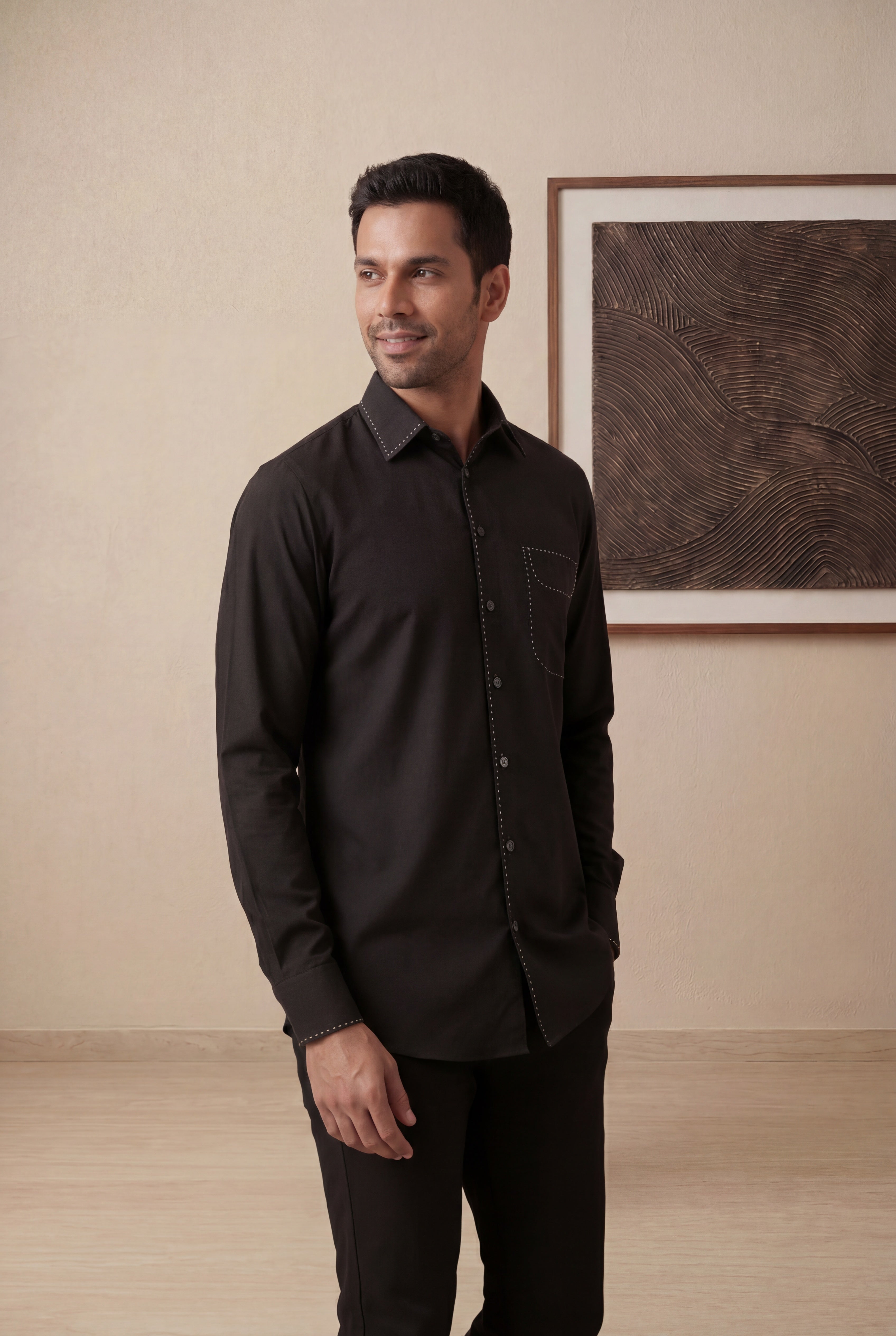 Black Bomario Full Sleeve Shirt