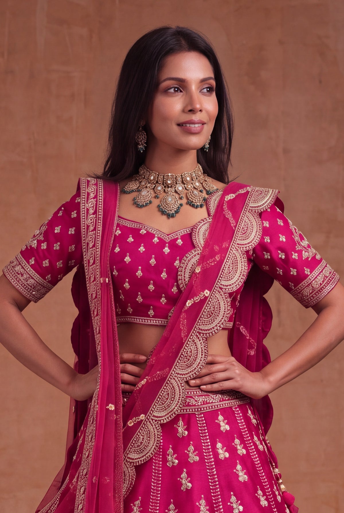 Rani Pink Raw Silk Lehenga - Mokshaa