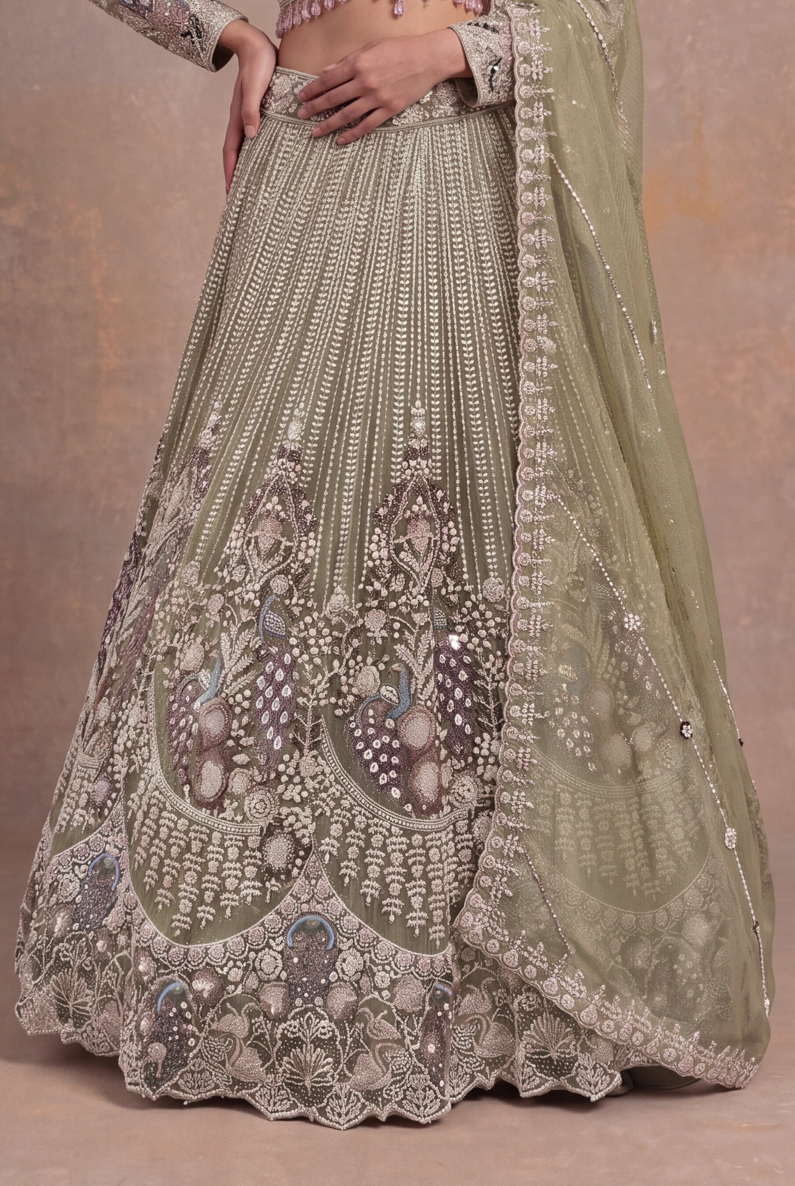 Sage Green Shimmer Tissue - Mokshaa