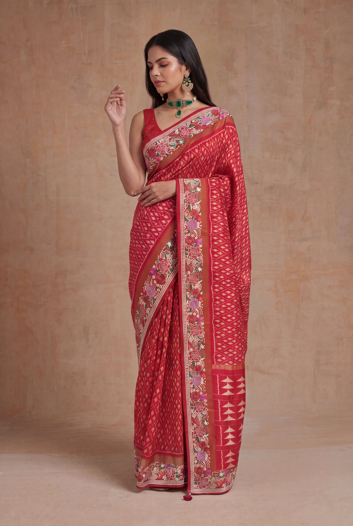 Red Patola Silk Saree - Mokshaa