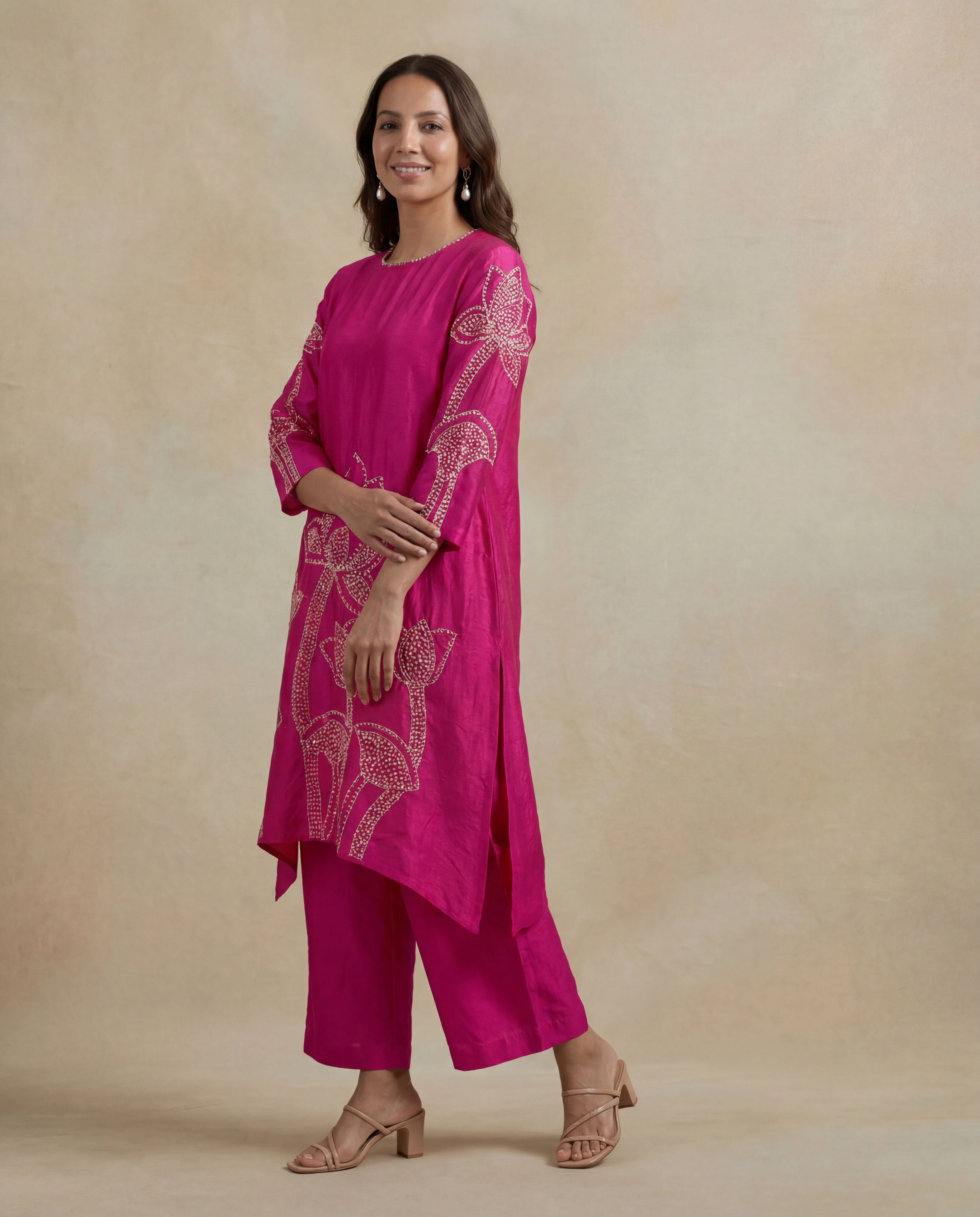 Pink Soft Silk Co-Ord Set